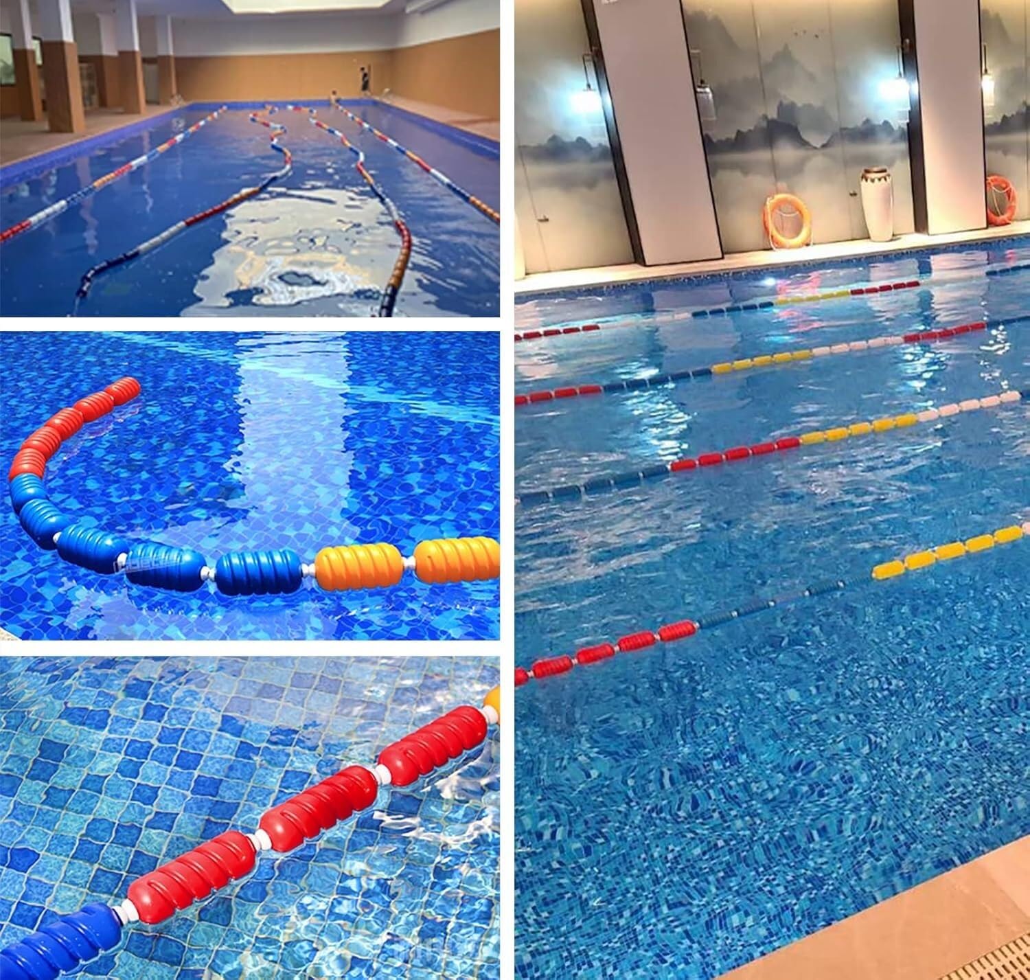 Kanduo Corda Galleggiante per Piscina Schwimmbad-Teiler Schwimmer Seil,2 Edelstahl-Haken,Pool-Zubehör,Schwimmer Teiler Seil
