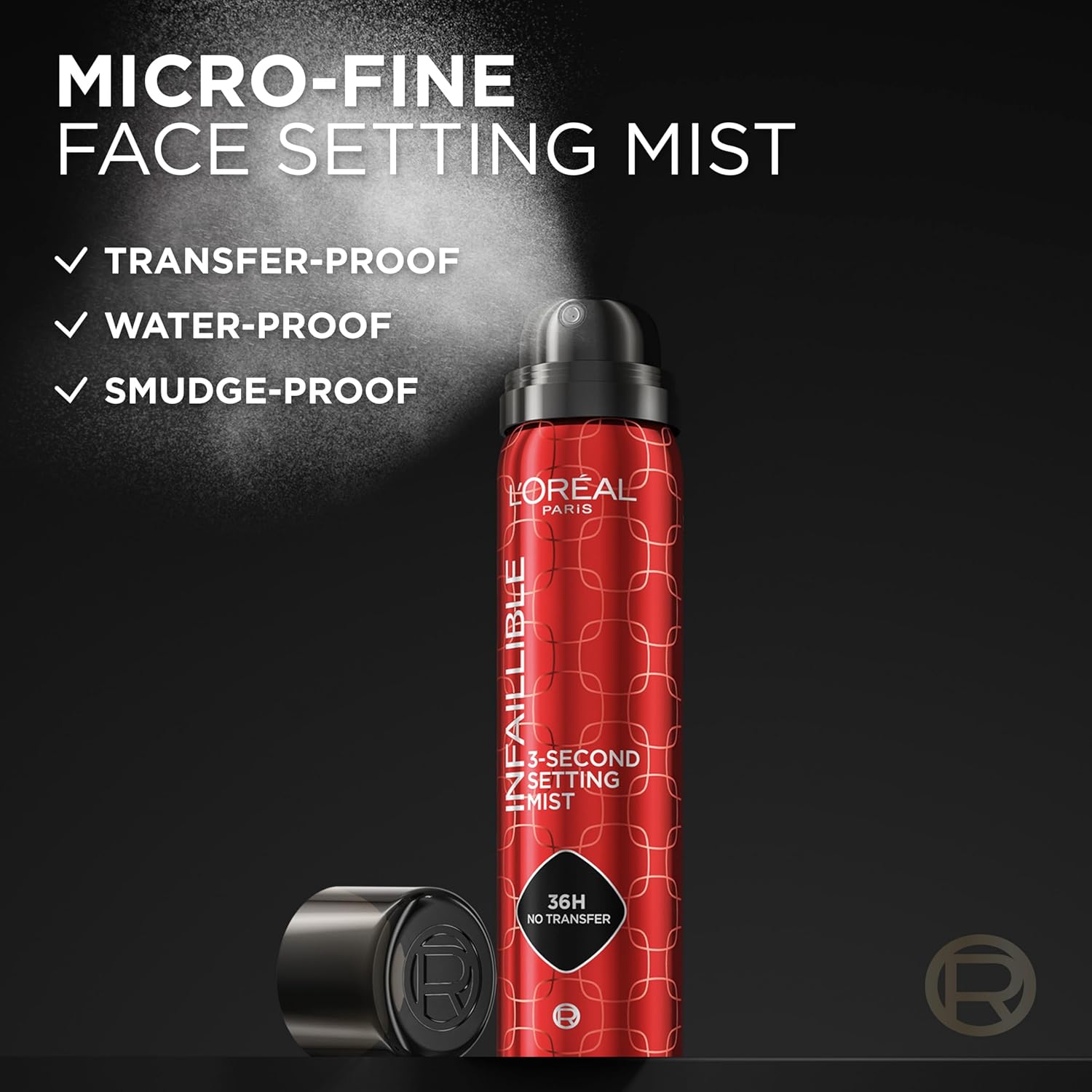 L'Oréal Paris Infaillible 3-Second setting mist spray, 36h of long wear, no transfer, no marks, no stickiness, 75ml