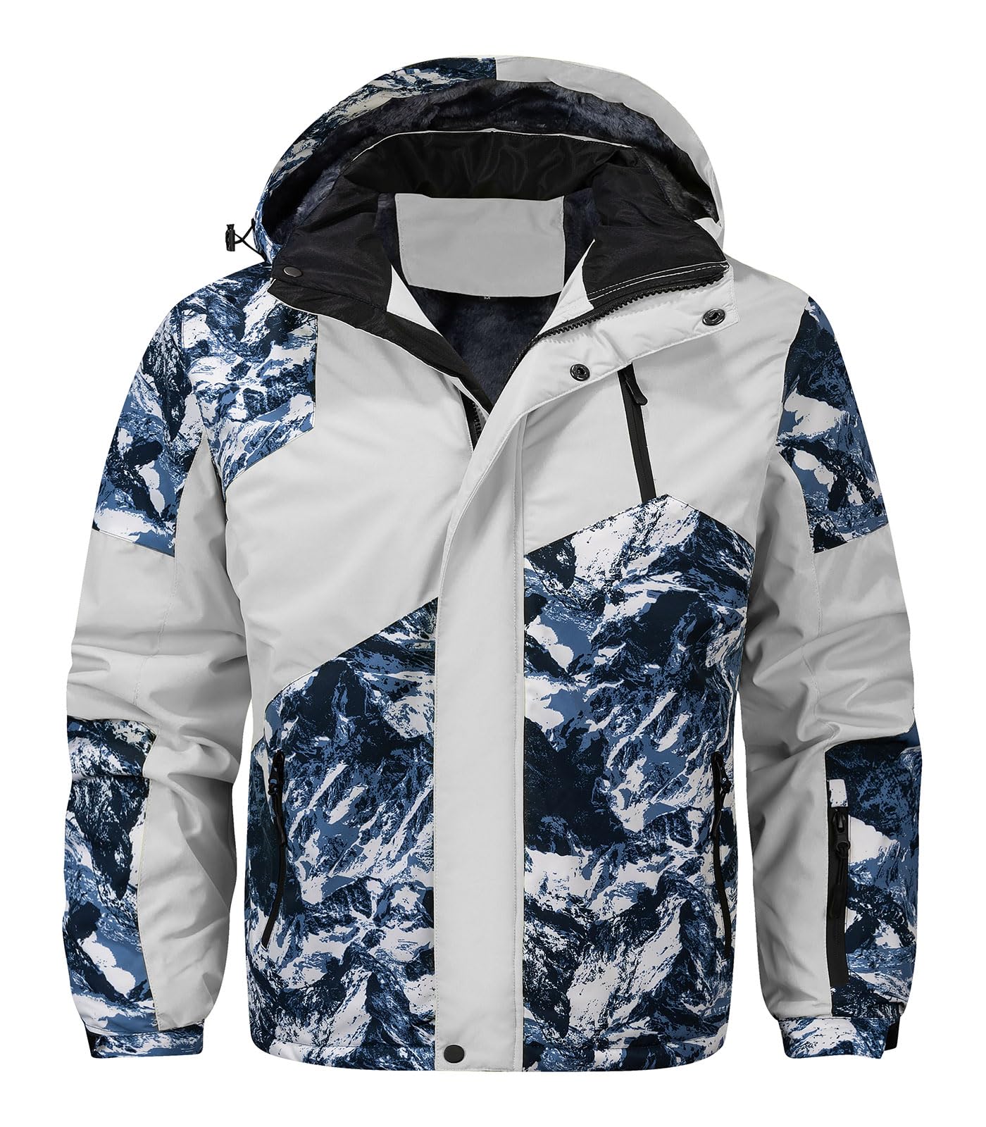 FTIMILD Men's Waterproof Skiing Jackets Winter Fleece Coats Insulated Snowboard Jacket Parka Raincoat Windbreaker