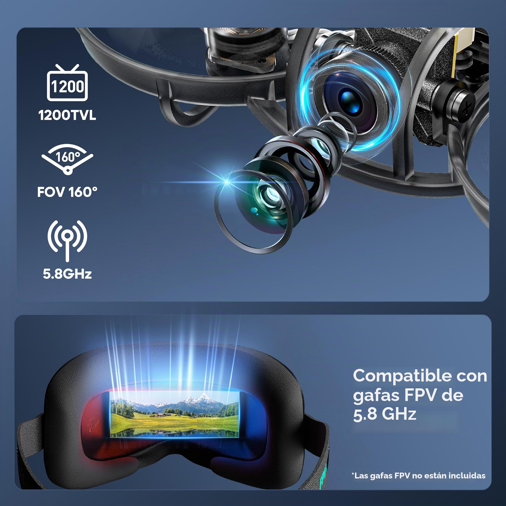 R8 ELRS Tiny Whoop Quadcopter, Ultralight 1S 80mm Micro FPV Dron BNF con 2 Baterías, 12 Mins de Vuelo para Carreras de FPV Freestyle en Interiores, Matrix G4 5EN1 FC, FOV160°, Motor Brushless 0802