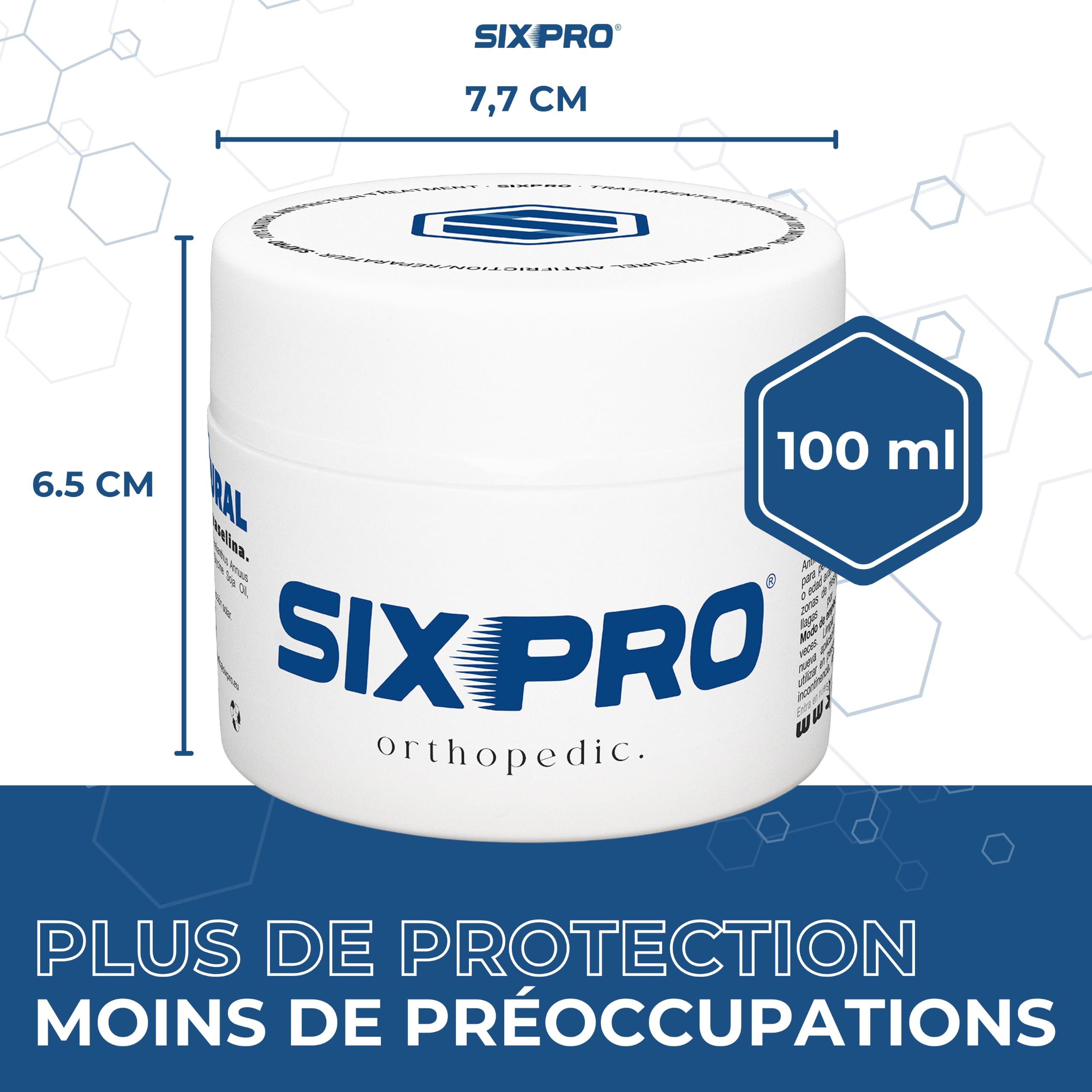 SIXPRO ORTHOPEDIC 100ml | Crème Antifriction et Réparatrice | Prévention des Plaies, Escarres et Irritations | Protection Naturelle pour Peaux Sensibles | Personnes Alitées, Prothèses et Incontinence