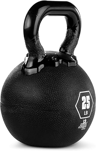 Miniatura 2 de Champion Sports Rhino - Pesas rusas de goma, color negro, equipo de entrenamiento de fuerza de alta calidad, varios pesos