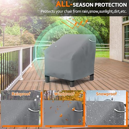 Miniatura 7 de STARTWO Paquete de 2 fundas para sillas giratorias para exteriores, impermeables, 30 pulgadas de ancho x 34 pulgadas de profundidad x 38.5 pulgadas