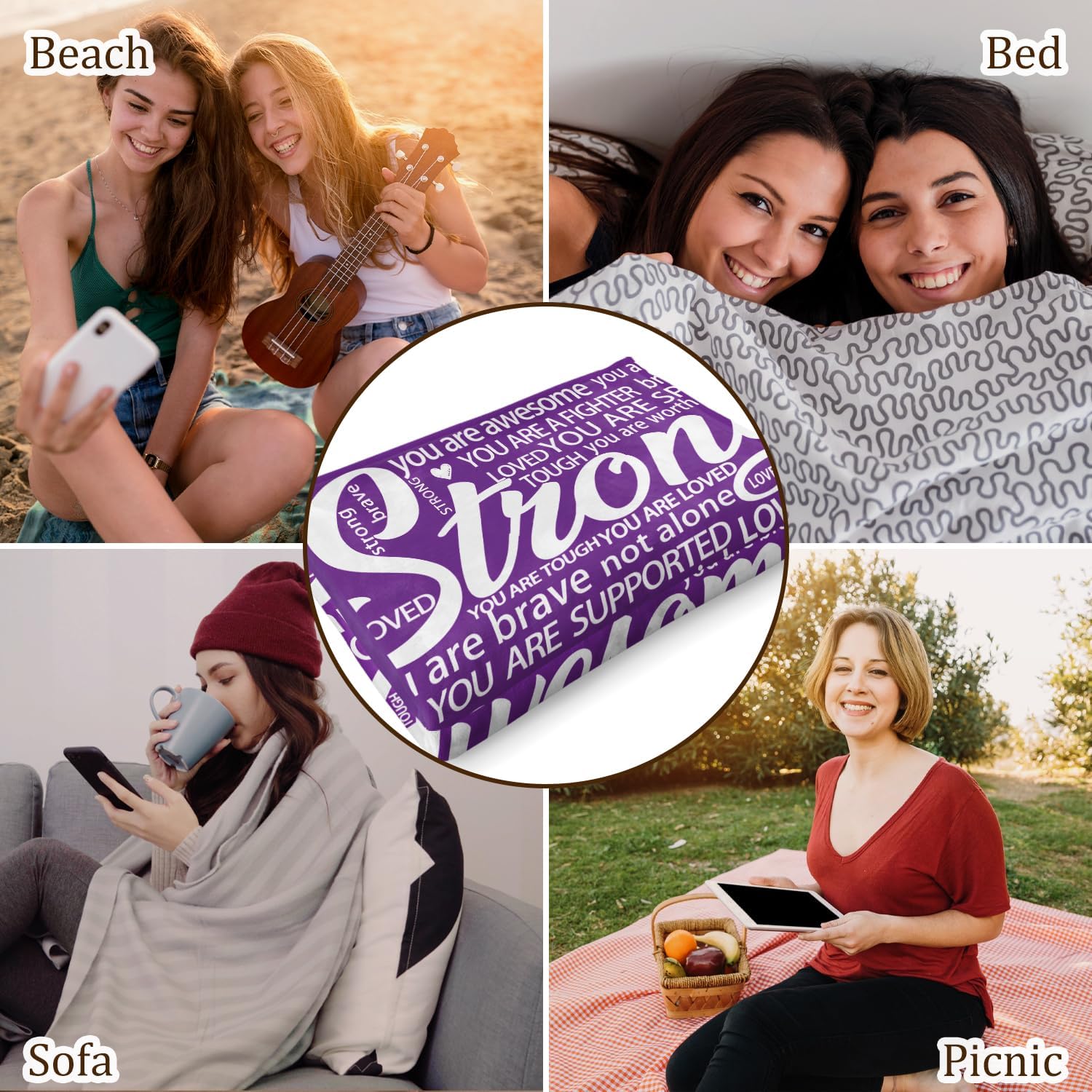 Get Well Gifts for Women, Inspirational Hug Blanket for Her Him, Cancer Care/Breast Cancer/Feel Better/Thinking of You Gifts for Women Friend Sister Mom Grandma - Image 7