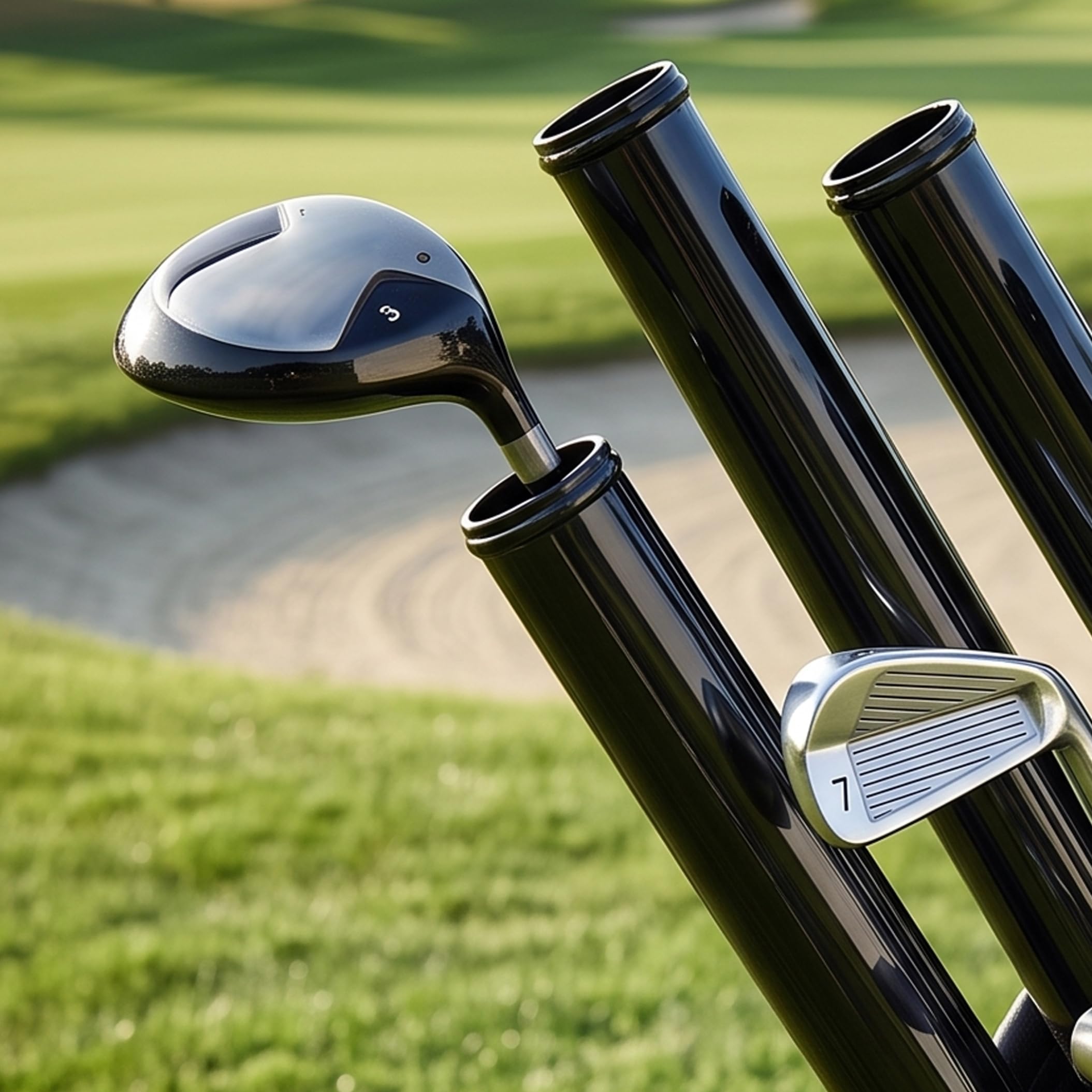 Tubos para Bolsas de Golf, 14 Unidades, Tubos Protectores de PVC para Palos de Golf, Color Negro