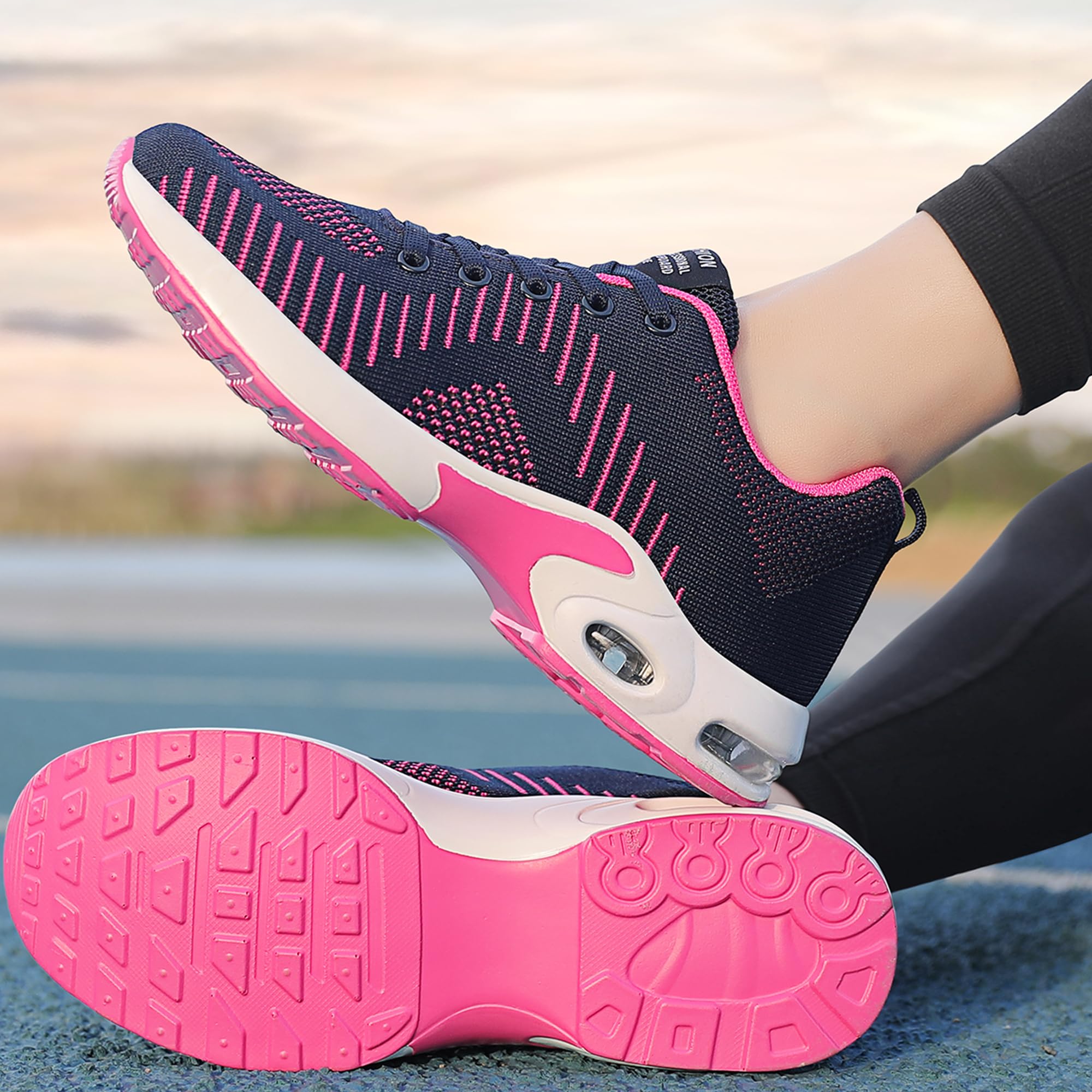 DANNTO Damen Laufschuhe Atmungsaktiv Turnschuhe Schnürer Leichte Stoßfest Mode Sportschuhe Outdoor Athletisch Sneaker für Gym Walking Jogging Laufen Basketball Frühling Sommer
