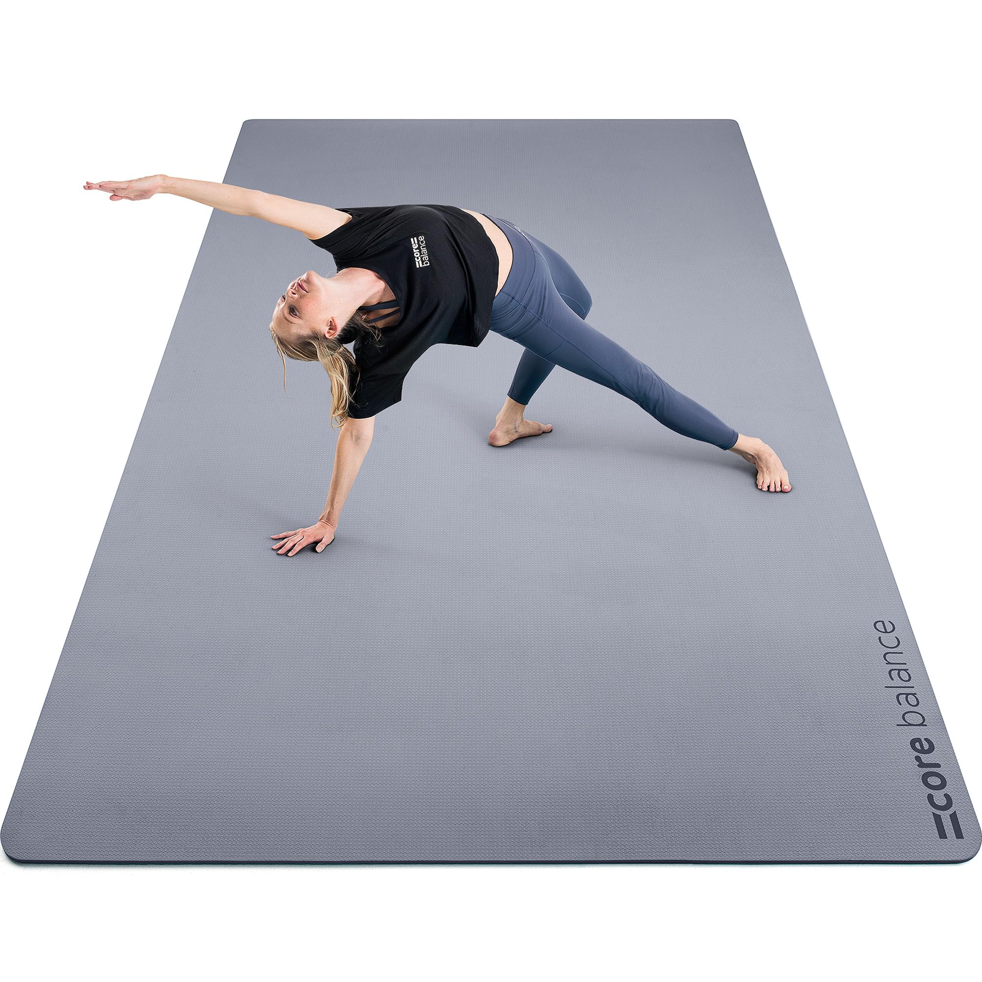 Core Balance Extra Large Yoga Mat Non Slip 6mm TPE Foam with Travel Strap (L183cm x W116cm)