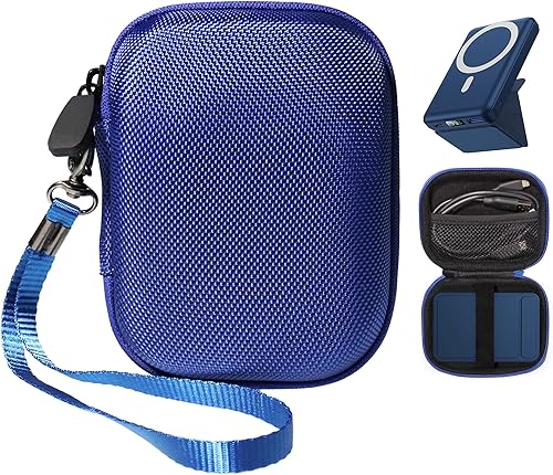 Alltravel Funda tamaño palma para cargador portátil inalámbrico magnético plegable, compatible con Yiisonger, Anker 622633, AOGUERBE, podoru (azul)