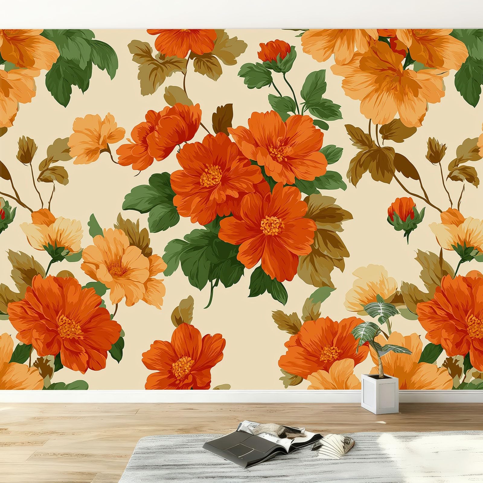 Papier Peint Intissé Tulipe Blanche XXL pour Salon et Chambre