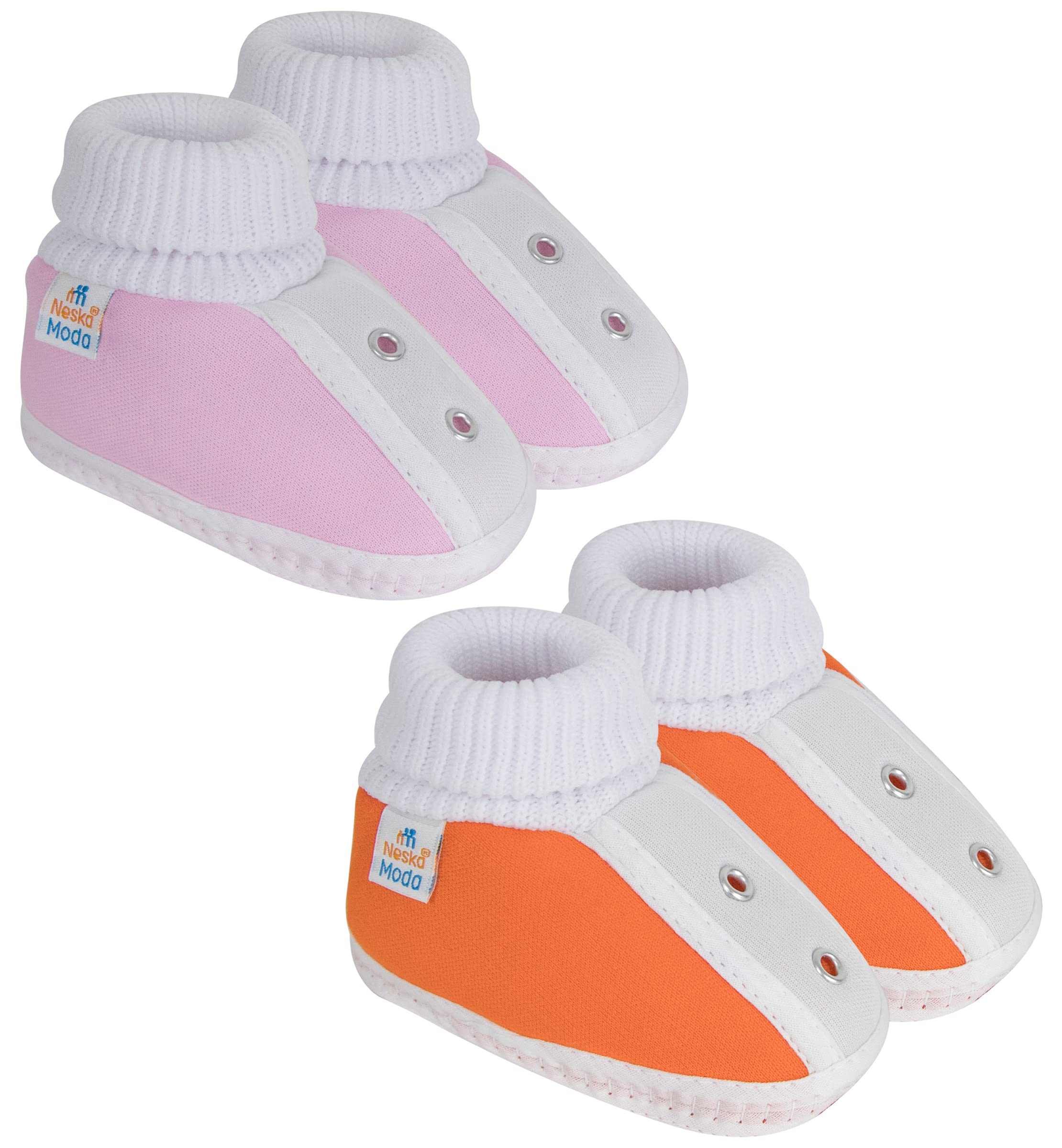 Neska Moda Set Of 2 Pair Unisex Baby Booties for 6 to 12 Months (Pink,Orange) (B08C5JCZLJ) Amazon Price History, Amazon Price Tracker