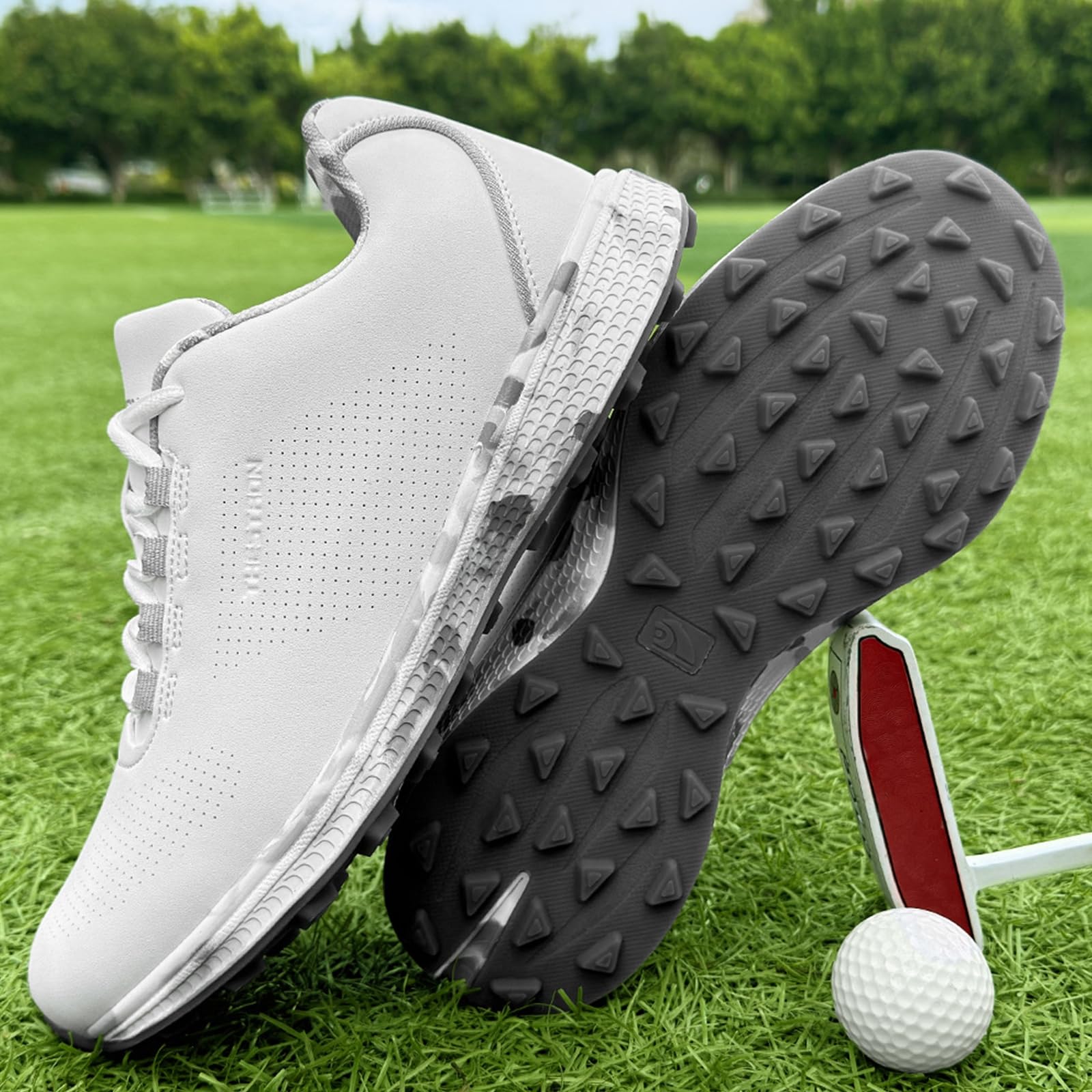Damen Golfschuhe Leichte Bequeme Golf Sportschuhe mit Schnürung wasserdichte atmungsaktive rutschfeste