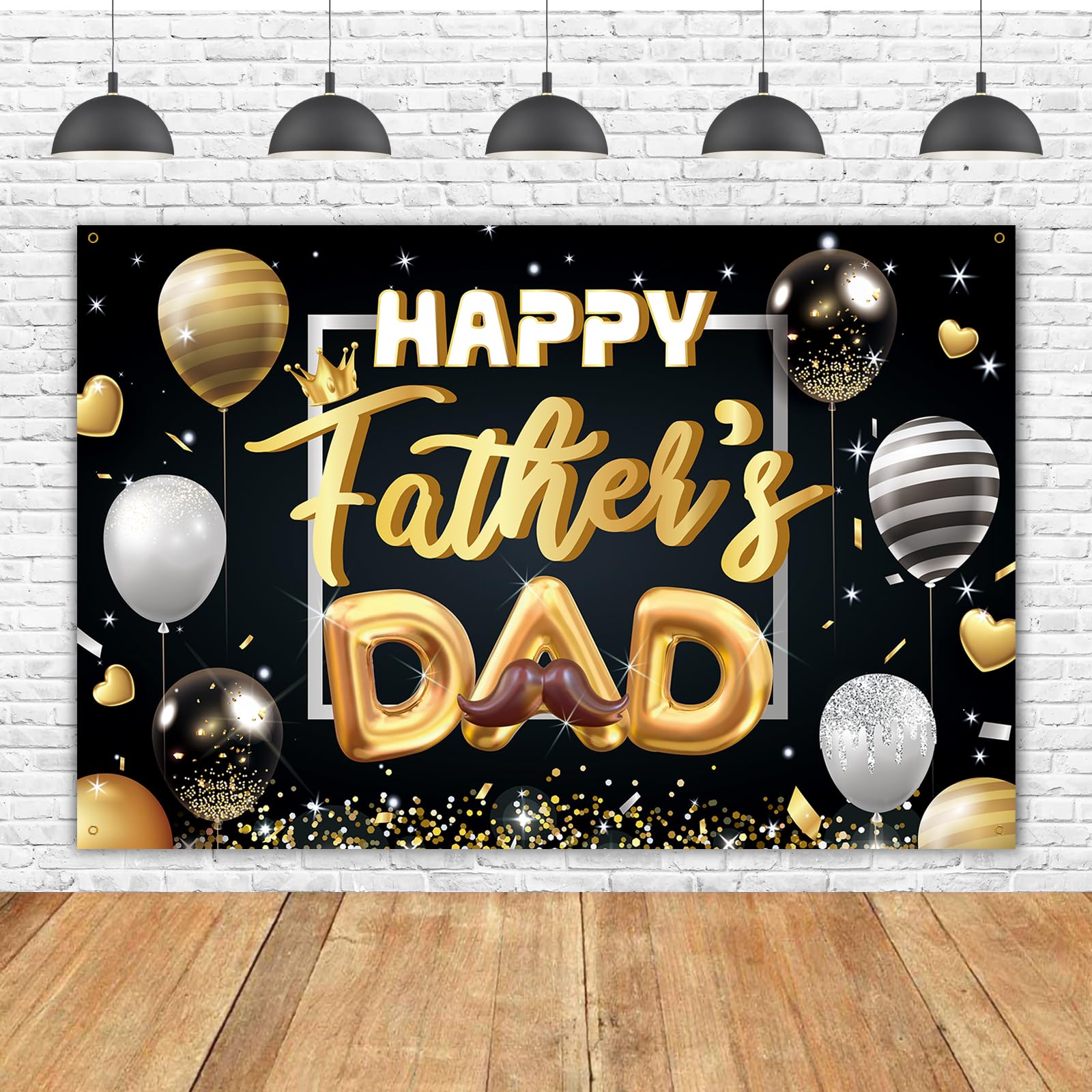 Happy Father's Day Backdrop Banner - Happy Fathers Day Photo Booth Props,Outdoor Indoor Party Decorations for Dad, Backdrop, Yard, Family Celebration