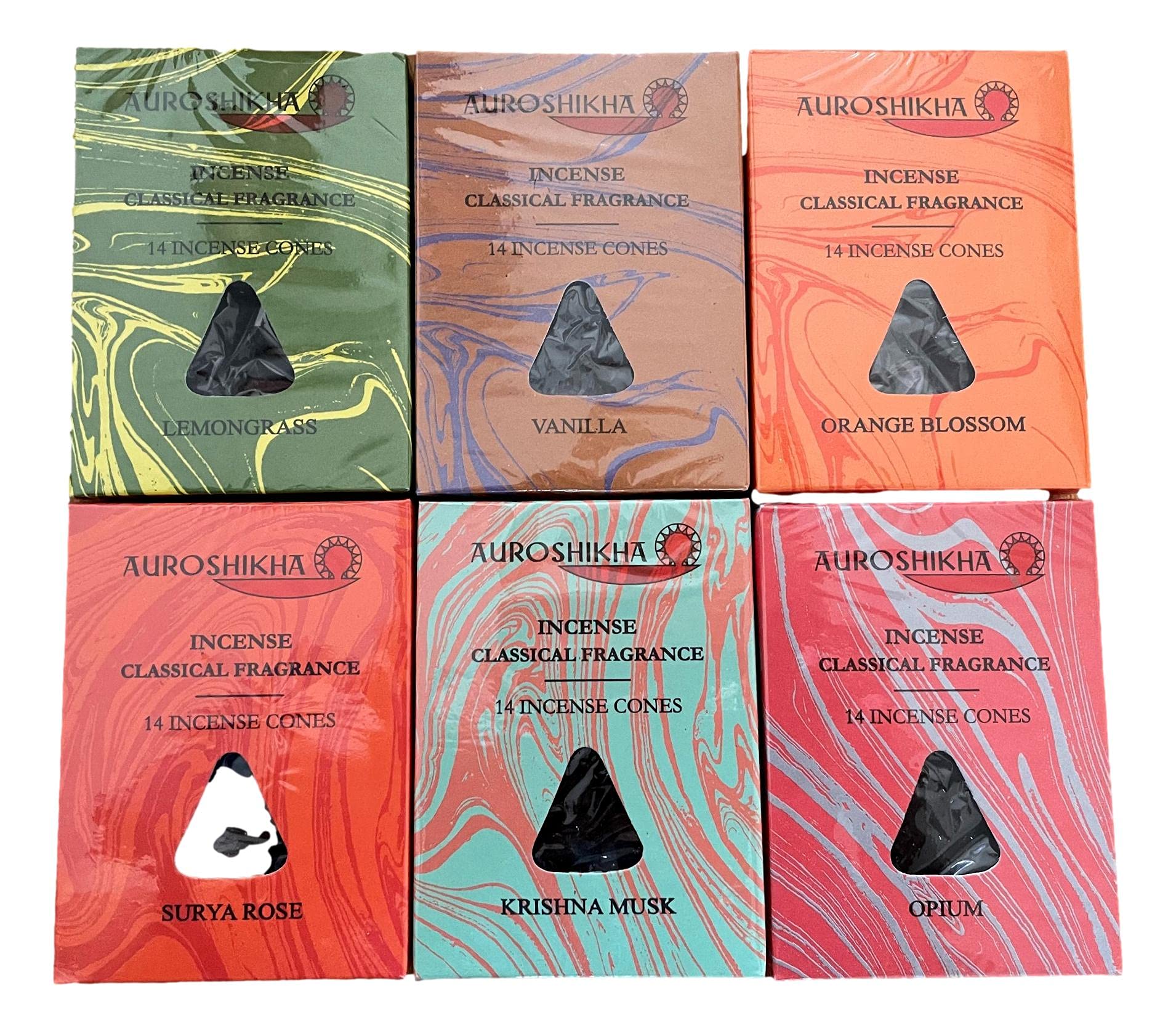 Nature's SpiritExclusive- Auroshikha Incense Cones x 6 Boxes Selection-Premium Quality Original Indian Incenses