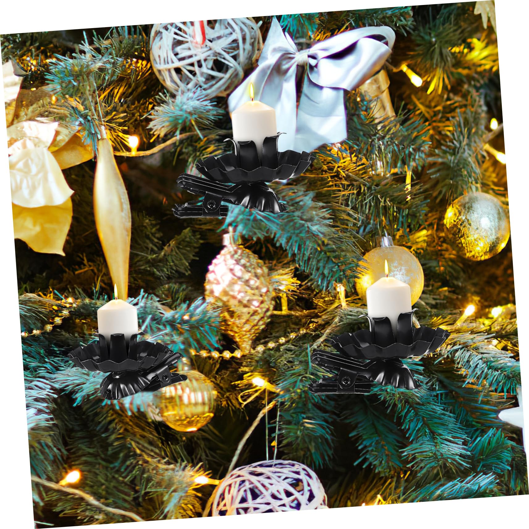 MAGICLULU Juego De 3 Portavelas con Clip para Árbol De Navidad Resistentes A La Rotura 20 Unidades X 3