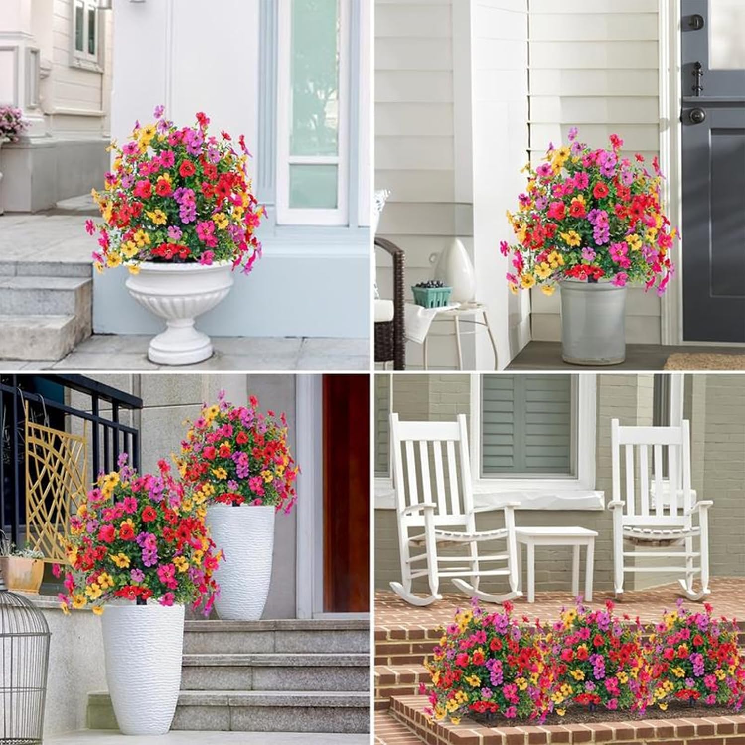 Artificial Flowers for Outdoor Indoor Garden Home Decoration, 2026 N ew Faux Flowers for Outdoor Planters, 22" Outdoor Artificial Flowers - No-Fade OutdoorHanging Flowers Effortless Beauty (2pc)
