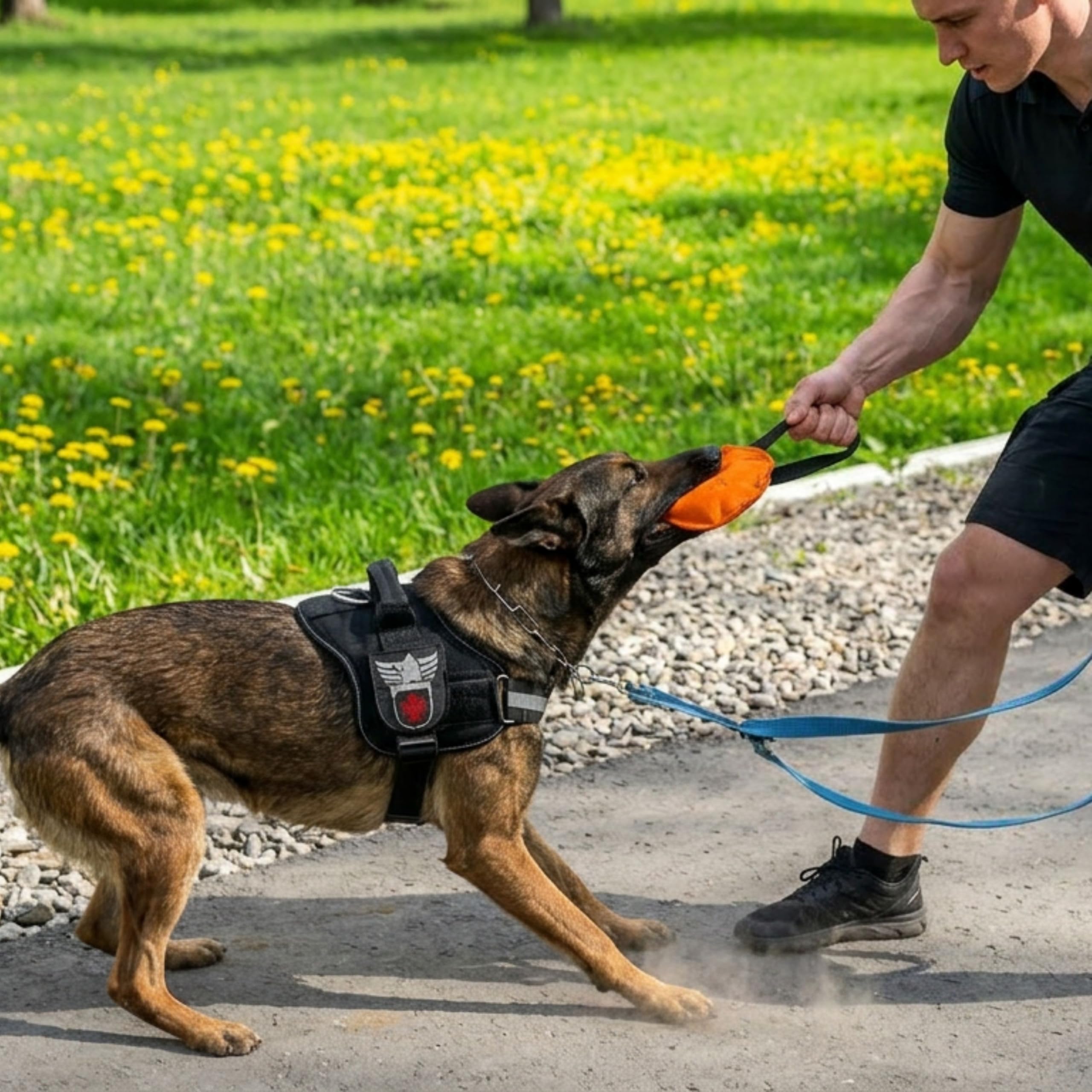 Dingo Gear Beißwurst 'Berta' mit 1 Griff, Orange, 14cm, 3cm Dicke | Nylcott-Material, IGP IPO Obedience, Schutzhund Hundesport, S00092