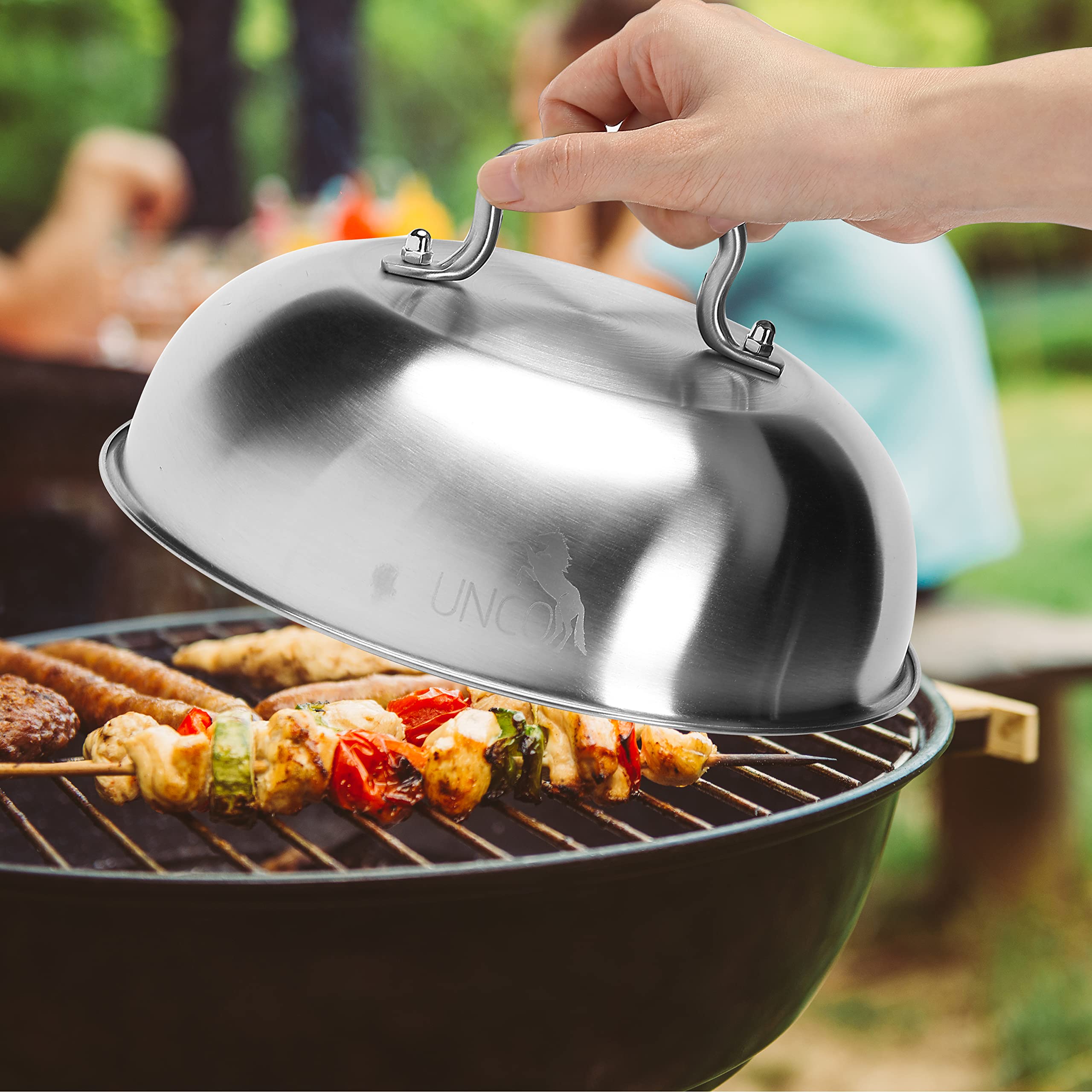 UNCO Melting Dome, 9 Inch, Stainless Steel, Cheese Melting Dome, Round Basting Cover, Grilling