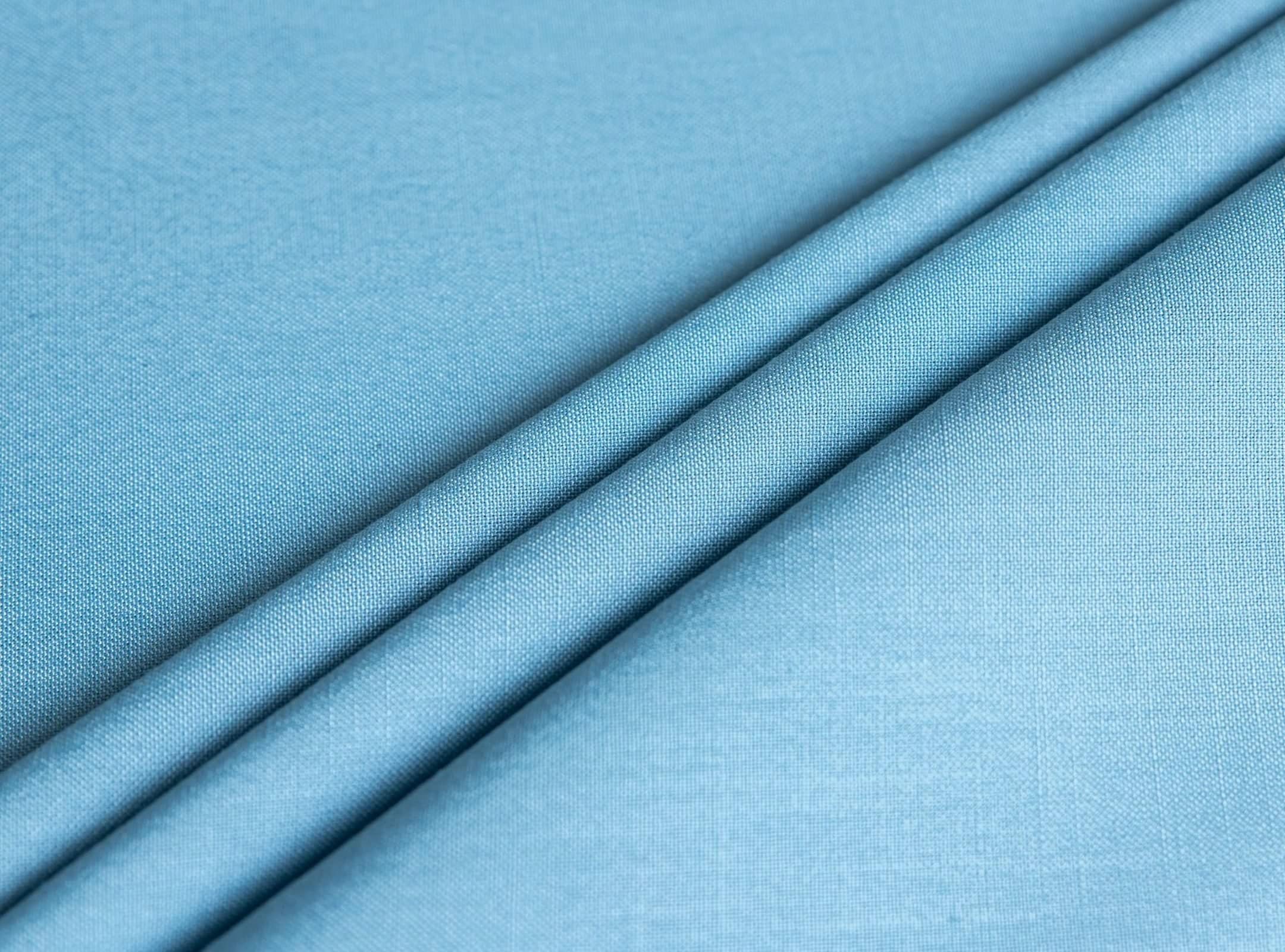 Tablecloth 220 cm, obrus z bawełny i lnu, zmywalny, jednokolorowy, błękitny, zmywalny, okrągły