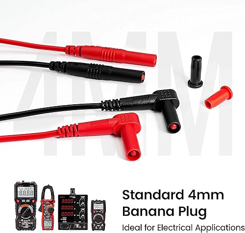 Miniatura 8 de KAIWEETS Multímetro digital TRMS 6000 cuentas ohmímetro y 23 piezas de cables de prueba de silicona suave kit para multímetro con pinzas de