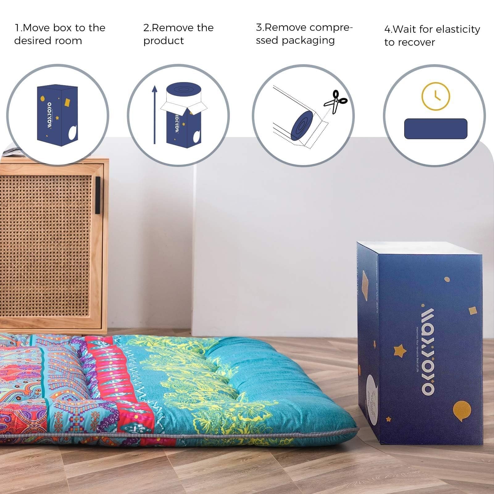 Materassino pieghevole pieghevole in stile giapponese per adulti, design country, ideale per campeggio, reclinabile e divano letto