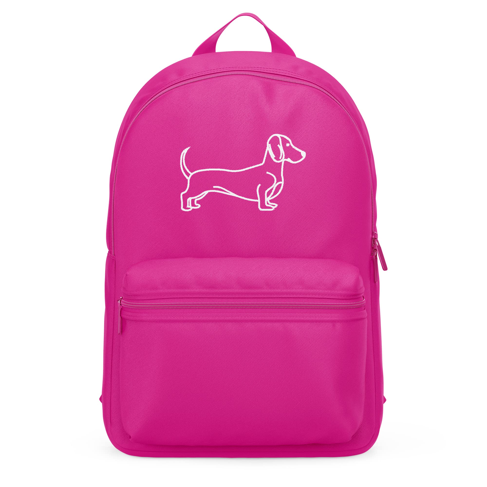 Embroidered Sausage Dog Mini Backpack Gift for Dachshund Owners Puppy Pet Walking Bag, One Size, Fuchsia โ image 1
