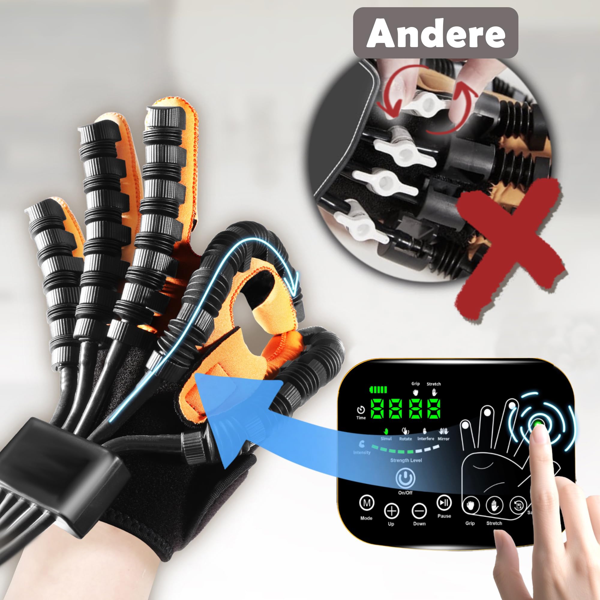 6th-Gen Rehabilitación Robot Guantes para Recuperación de Accidentes Cerebrovasculares Dedos Mano Ejerciser Equipo Mano Función Guantes de Rehabilitación Guantes de Rehabilitación Mirror Entrenamiento