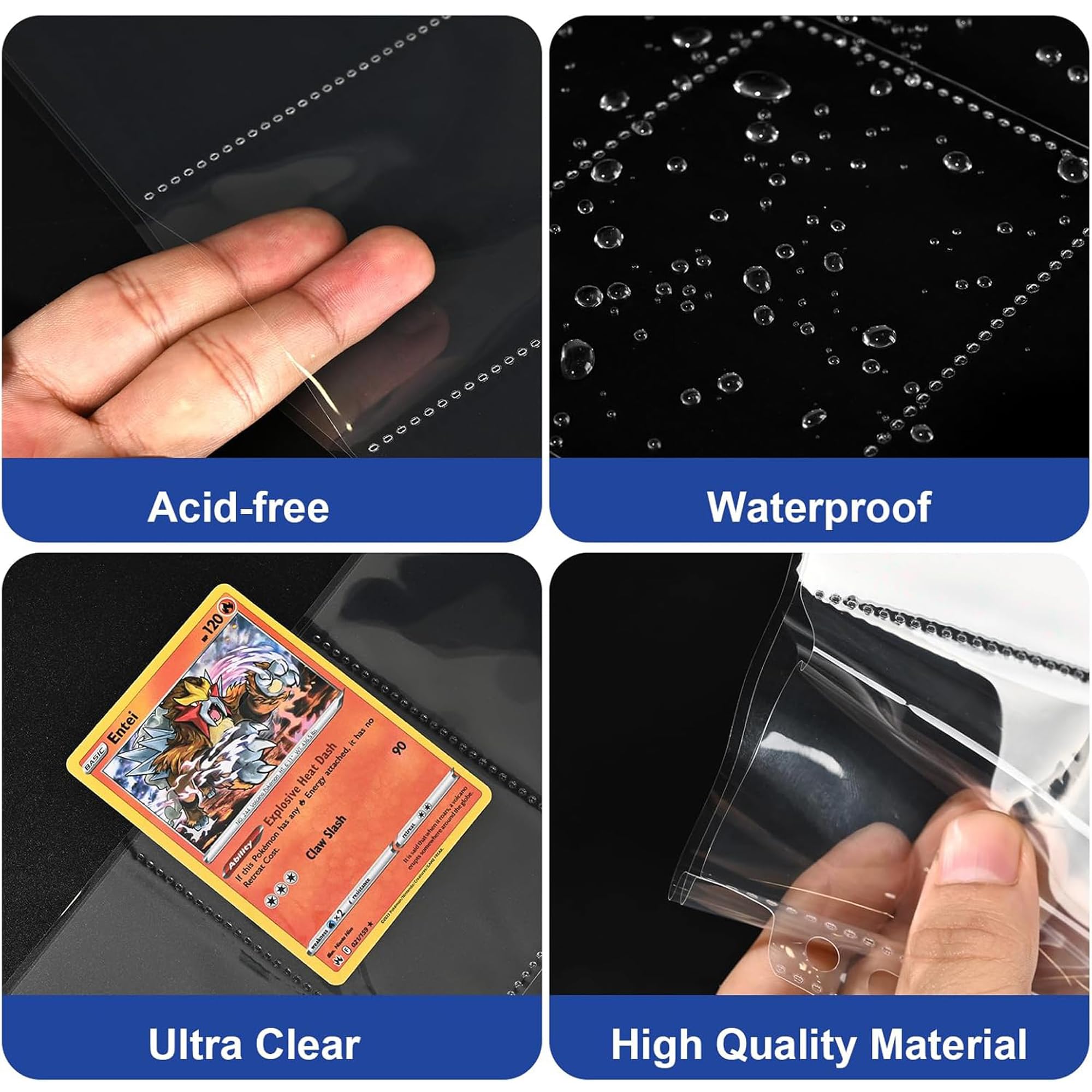 30 Pack 9 Pocket Page Protector, 540 Double Side Trading Card Sleeves Pages Baseball for 3 Ring Binder - Image 2