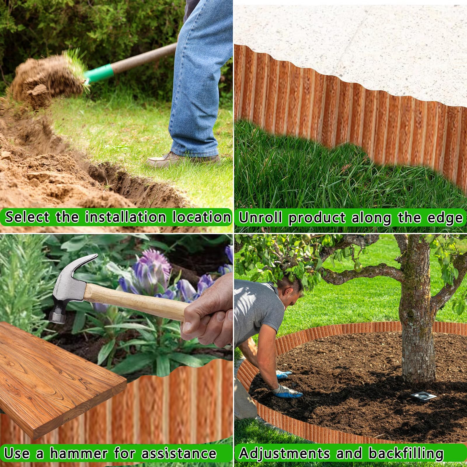Metal Garden Edging 8inch x 20ft, Corrugated Galvanised Garden Edging Border - Image 4