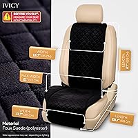 Vista 3 de IVICY Funda de asiento de coche de gamuza sintética para automóviles, suave y antideslizante, fundas protectoras de asiento delantero
