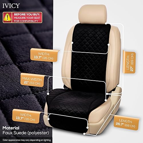 Miniatura 3 de Ivicy. - Funda para asiento de auto de primera calidad, protector universal para asiento delantero, cojín para asiento de auto (1 pieza).
