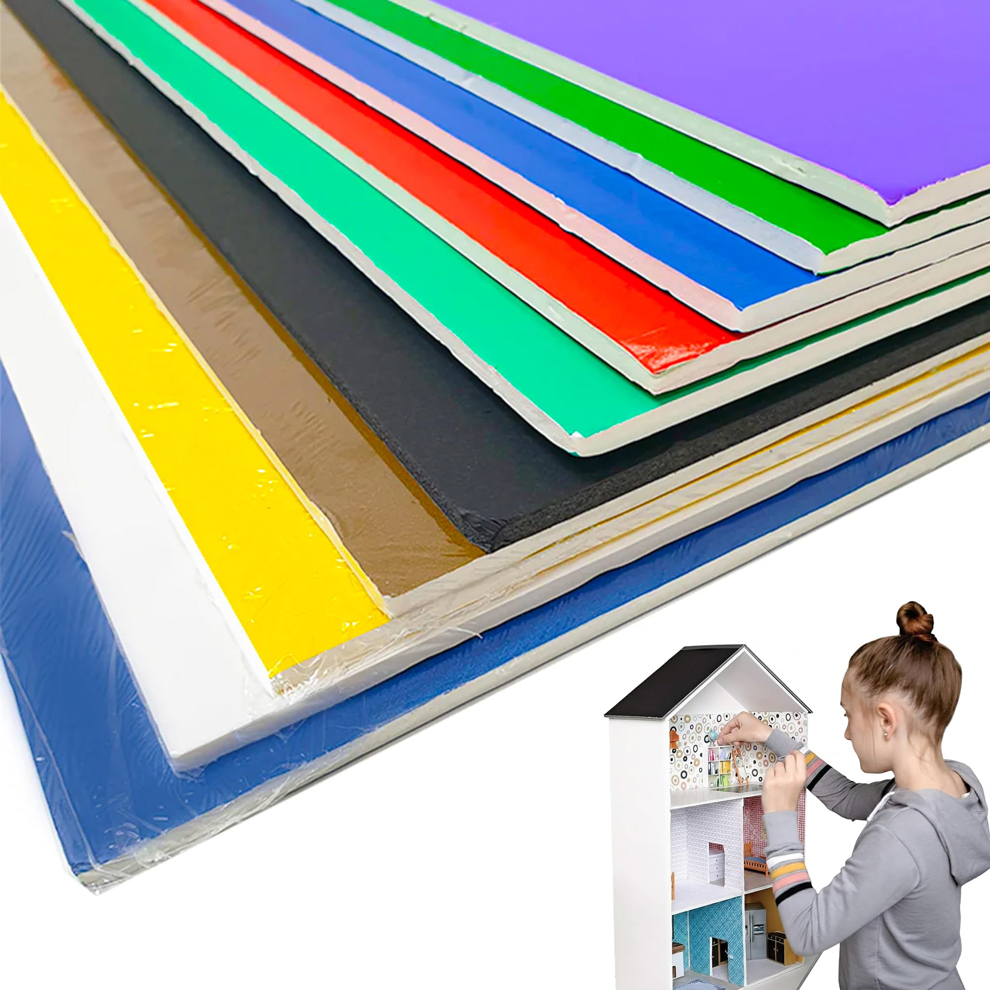 VersaMarts 50x70cm Assorted Colour Foam Board – 5mm Thick Durable Craft Board – Large Size Mounting & Modeling Board for School Projects, DIY Arts & Professional Displays (Blue)