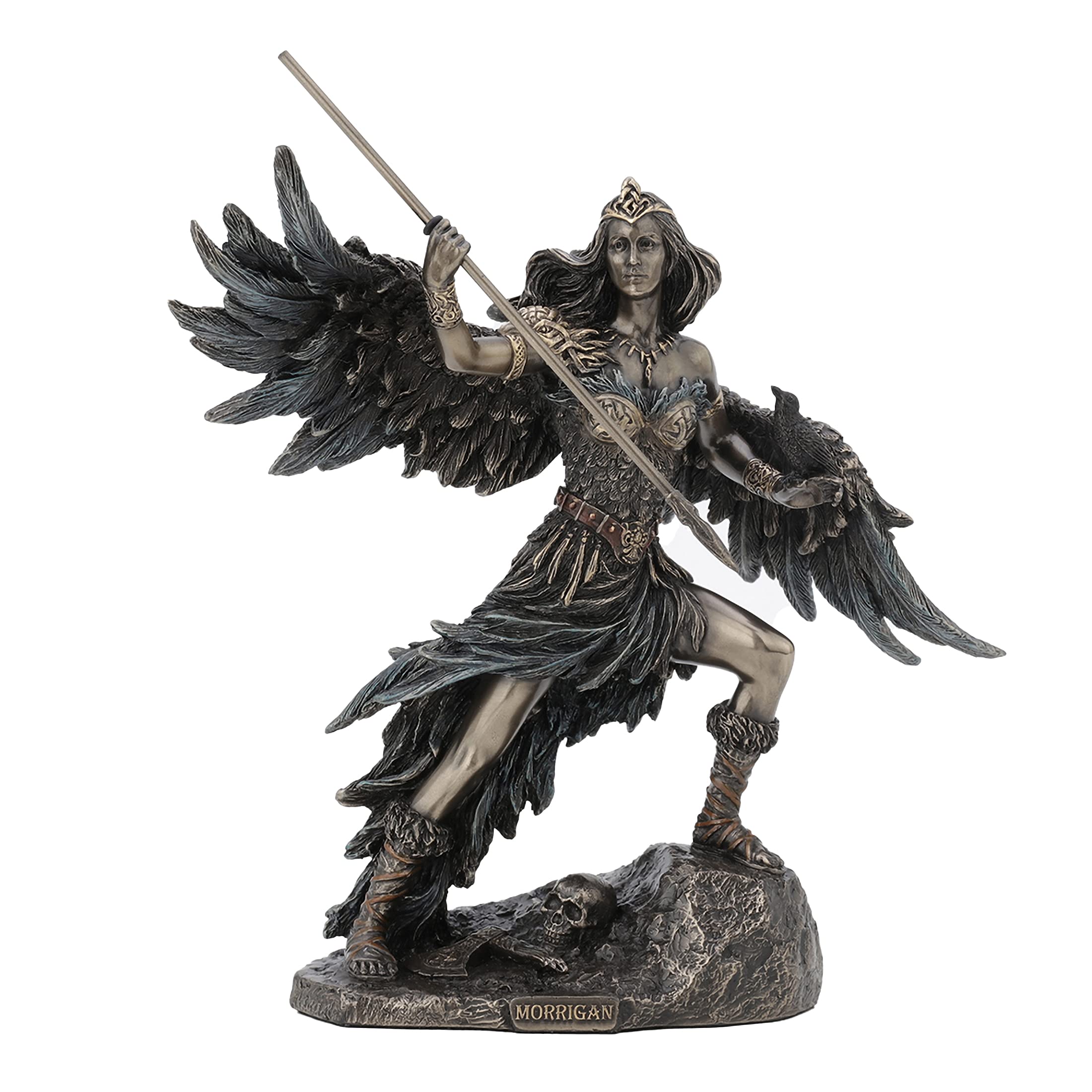 Veronese Design 8 5/8 Inch Tall Morrigan The Celtic Phantom Queen Cold Cast Bronzed Resin Sculpture Alter Figurine Home Decor Collectible