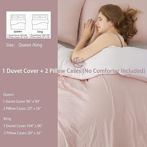 Miniatura 7 de Juego de funda de edredón refrescante de 3 piezas tamaño Queen juego de ropa de cama suave y ligera reversible con cierre de cremallera y lazos en