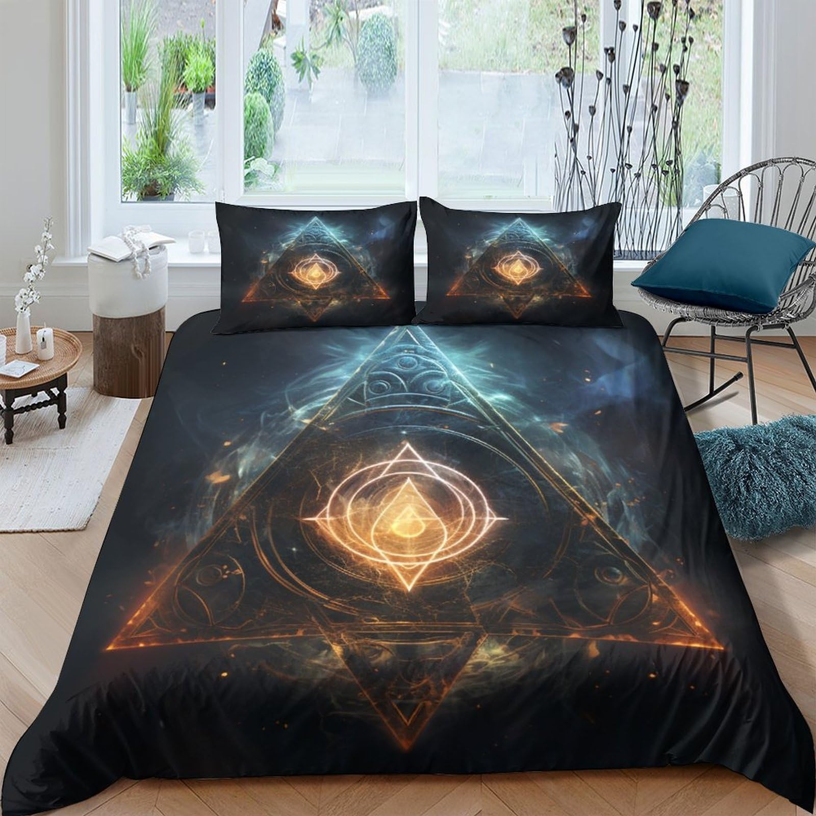 BARDYS Altar Duvet Cover Comforter Covers 3D Printed Religion Quilt Cover for Boys Girls with Pillow Cases Bedding Set Soft Microfiber with Zipper Closure 3 Pieces Double（200x200cm）