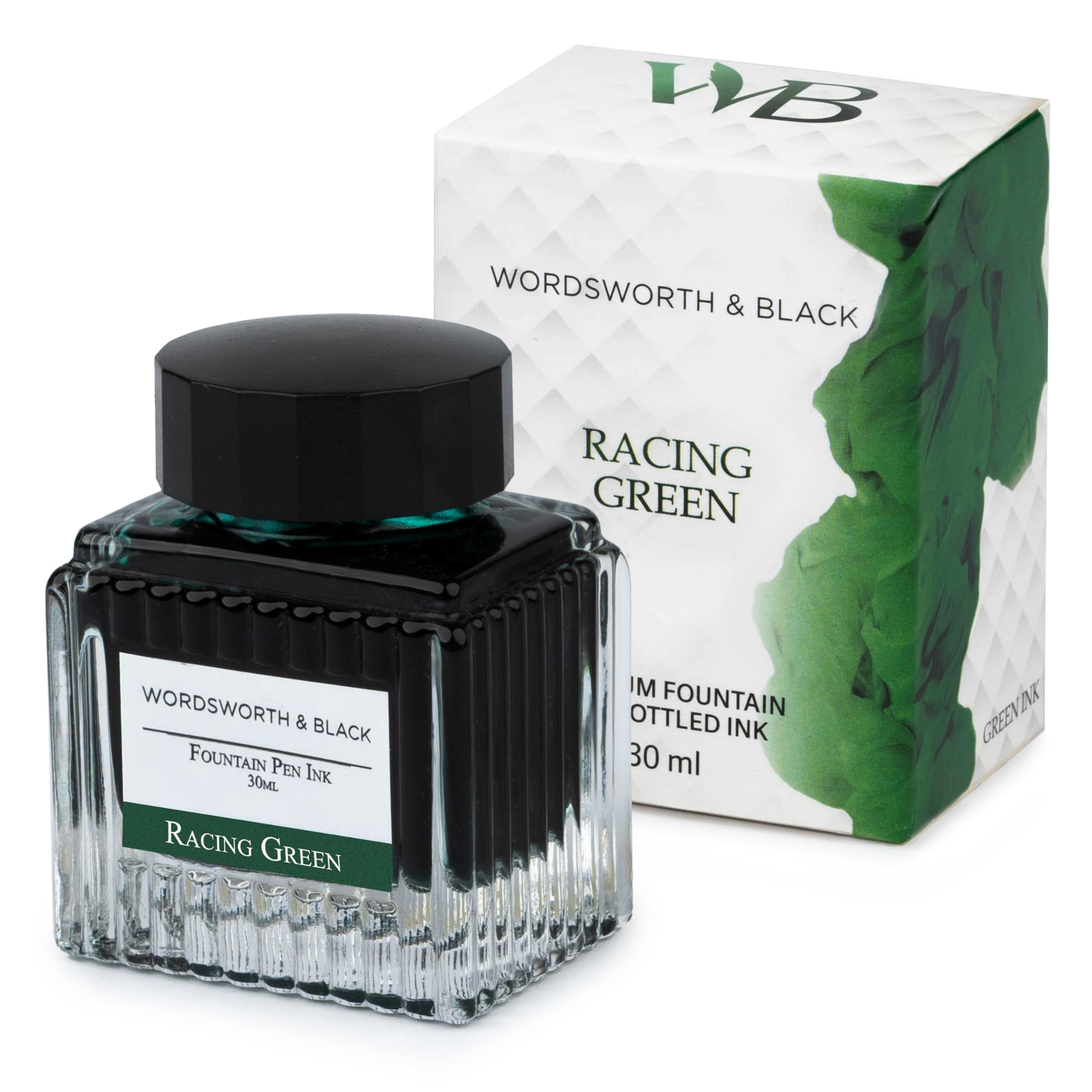 Wordsworth and Black Fountain Pen Ink Bottle (30 ml) Premium Luxury Edition, [Racing Green] Fountain Pens Bottled Ink; Classic Designed Bottle Smooth