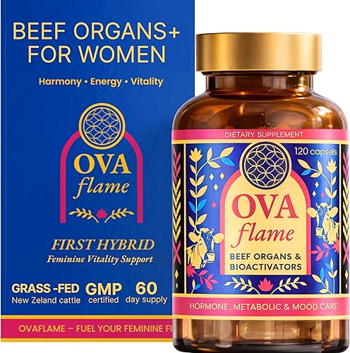 Suplemento de órgano de carne de res para mujeres, 100% alimentado con pasto, criado en Nueva Zelanda, 120 cápsulas, equilibrio hormonal, energía y