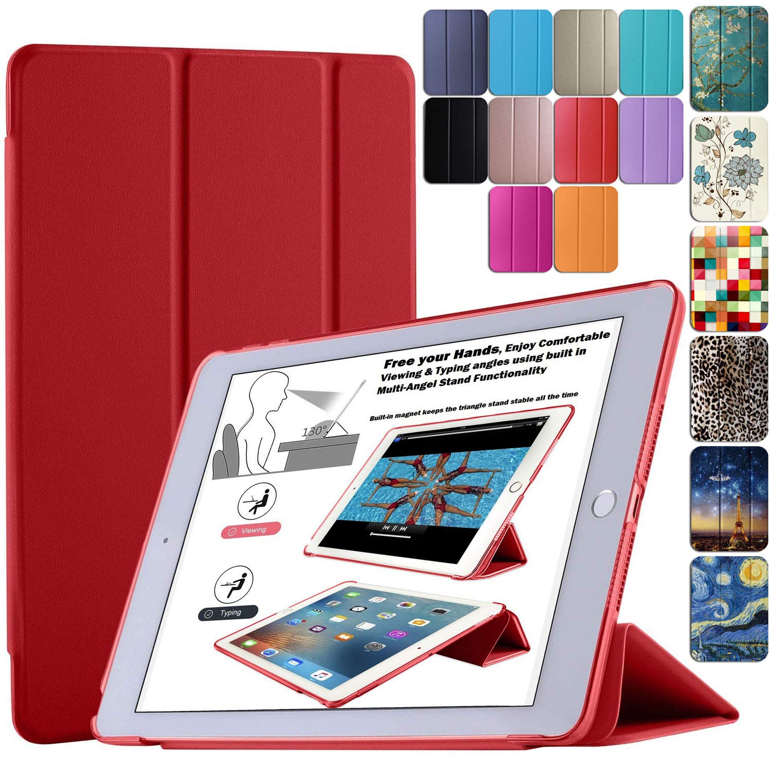 DuraSafe Cases iPad 5 2017 / iPad 6 2018-9.7 Inch MP242HN/A MP252HN/A MPGA2HN/A MRM52HN/A MR702HN/A MR6Y2HN/A Slim Lightweight Protective PC Dual Angle Stand Cover - Red (B07BJHFDV3) Amazon Price History, Amazon Price Tracker