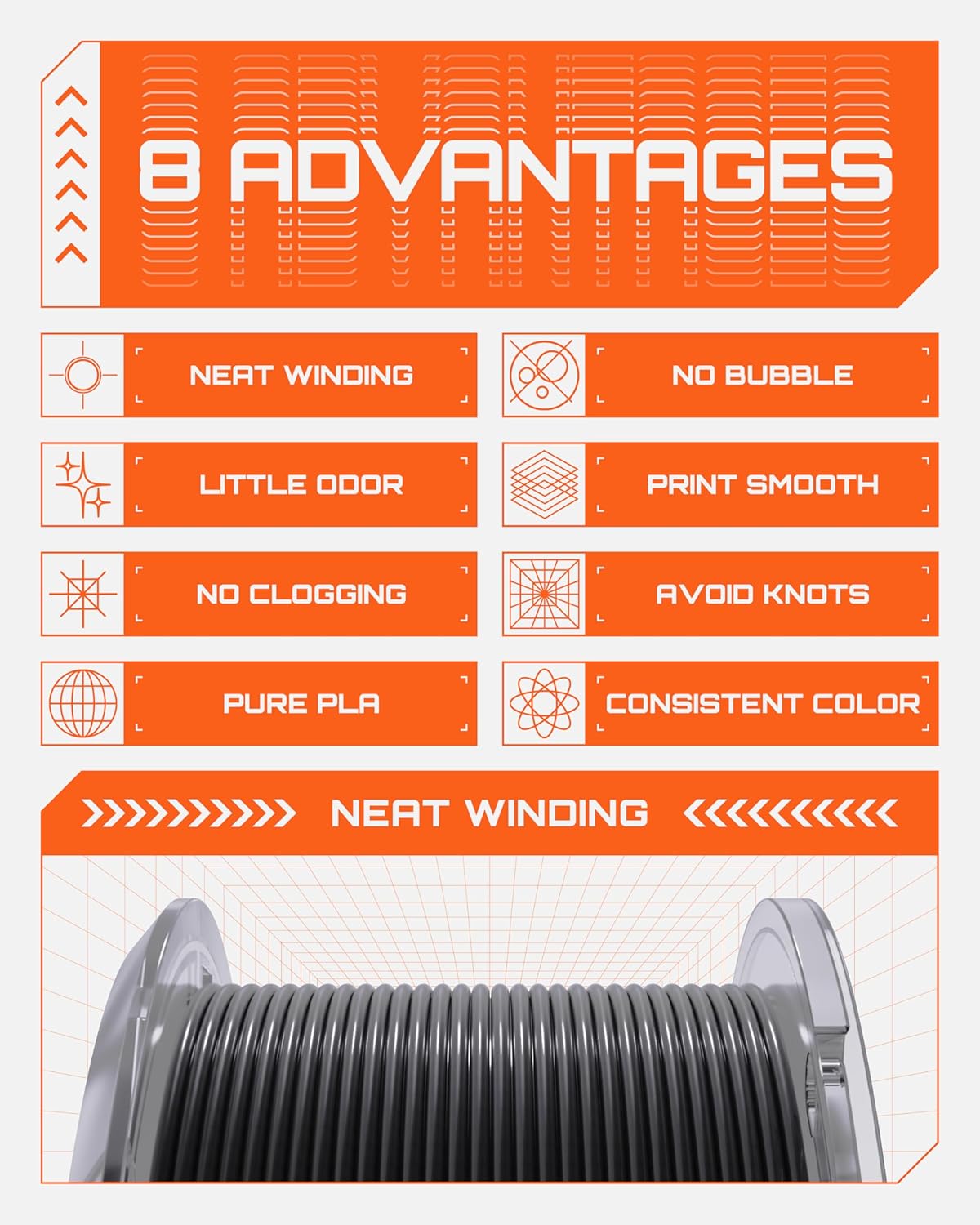 R3D High Speed PLA Pro Filament 1.75mm 1KG, 3D Printer Filament for 30-600 mm/s High-Speed Printing, Dimensional Accuracy +/- 0.02 mm, Plastic Spool, Compatible with AMS (Black) - Image 6