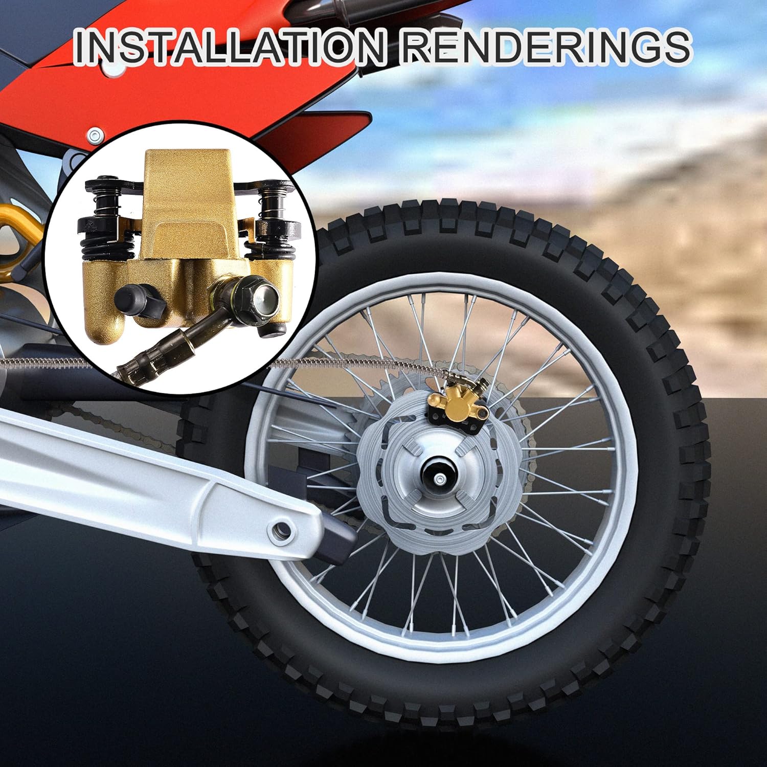 GOOFIT Front Disc Brake Master Cylinder Hydraulic Caliper Assembly for Chinese 50cc 70cc 90cc 110cc 125cc ATV Quad