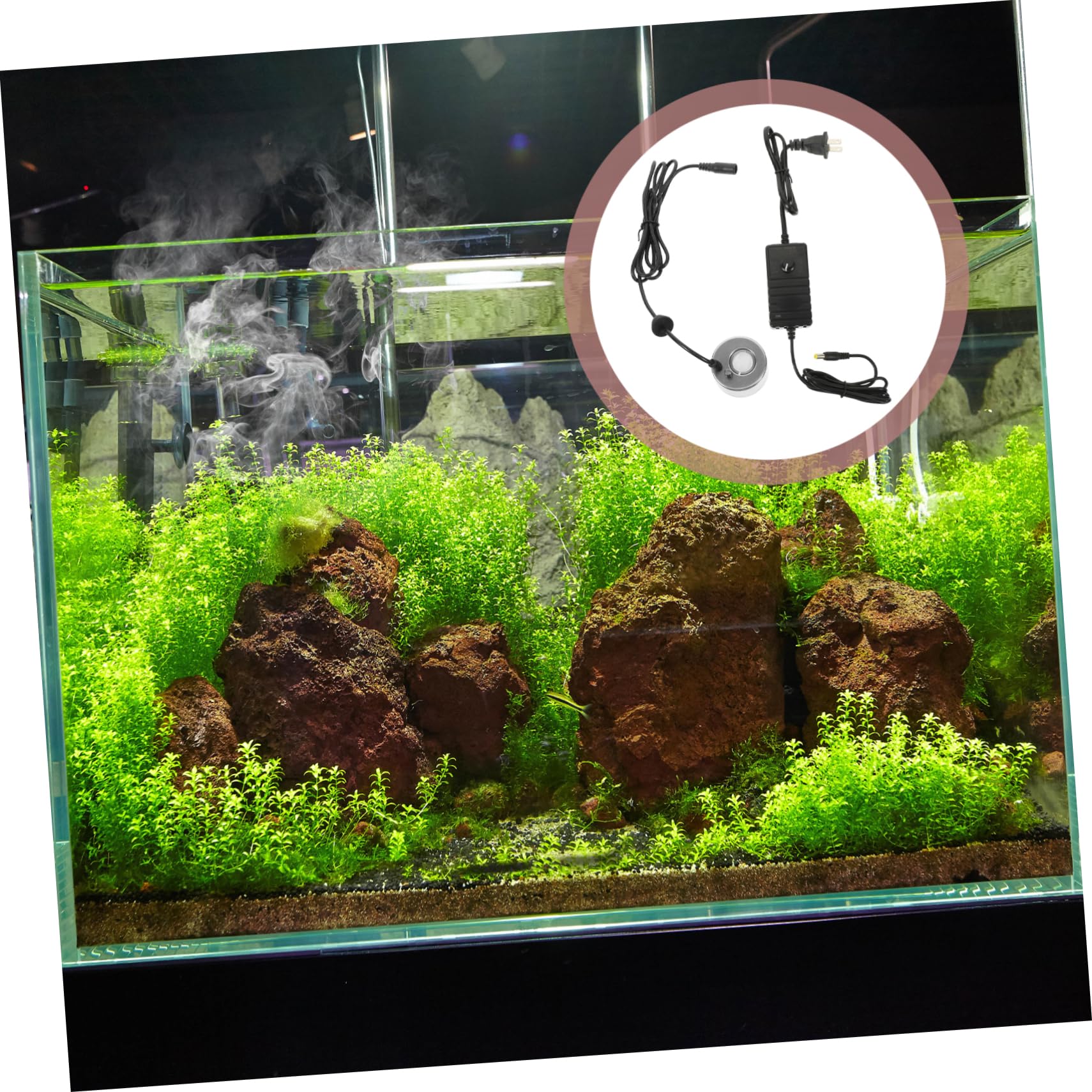 ifundom Ultrasonic Fish Tank Fog Maker Generator for Indoor Fountains and Water Features US Plug Creates Beautiful Scenic Effects Without Harmful Substances