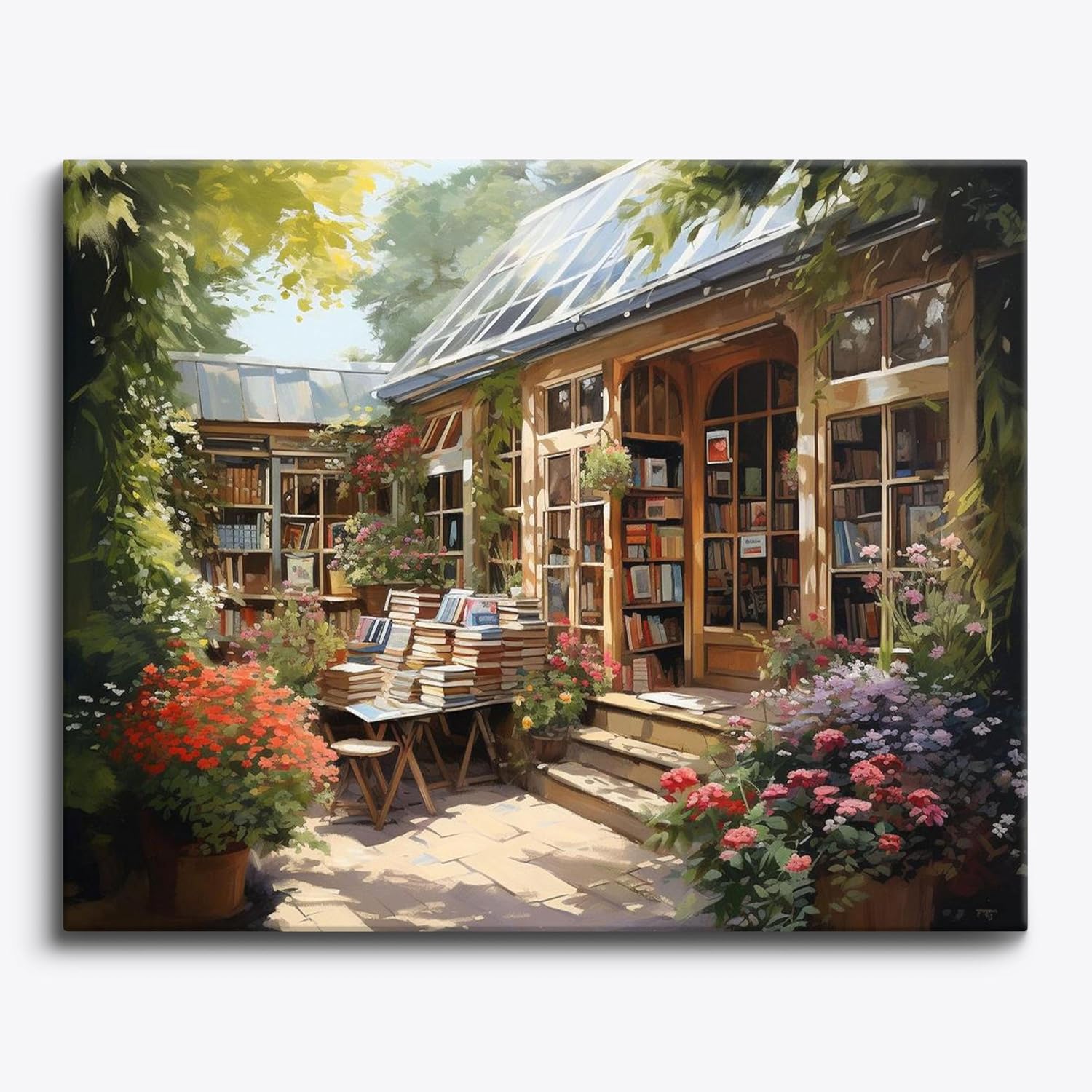 Craftoria Paint by Numbers for Adults 40"x50"cm NO Framed Bookstore Corner 48 Colors