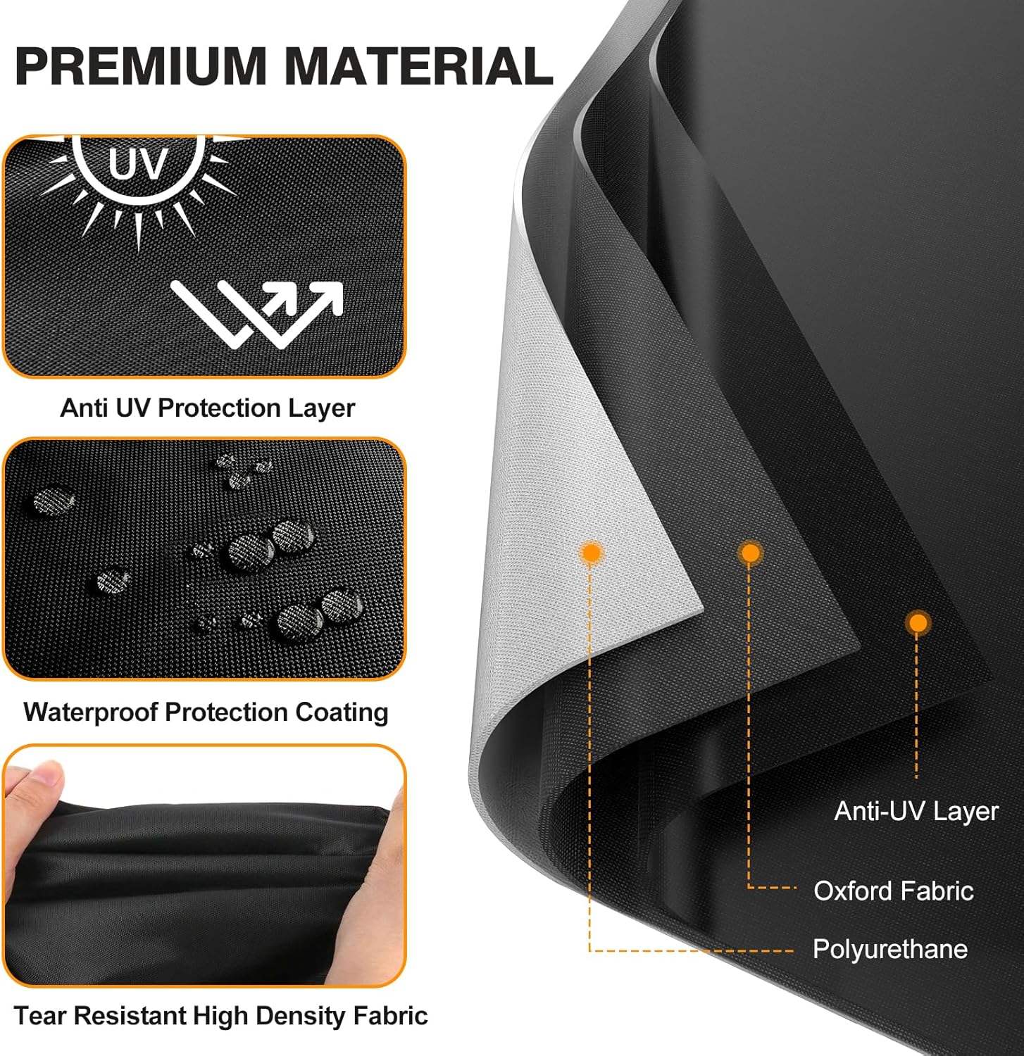 Patio Chair Covers Waterproof Heavy Duty Outdoor Furniture Cover with Air Vents for Lounge Lawn Deep Seat Outdoor Chair Black 32W x 37D x 36H Inches (2 Pack)