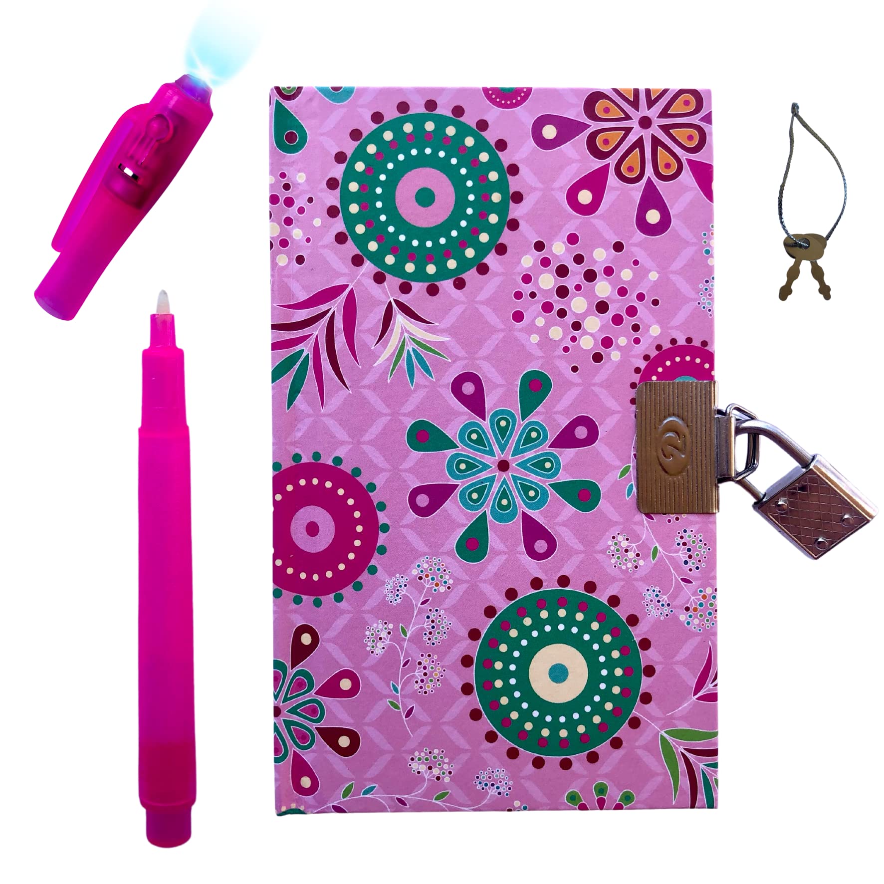 Diario Secreto con Candado, Incluye Bolígrafo Mágico. Cuaderno A6 con Candado y Dos Llaves. Pequeña Libreta Para Escribir tus Secretos con Seguridad Regreso a Clase. Cumpleaños. Navidad.