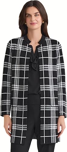 Kasper Petite Plaid Cardigan Coat