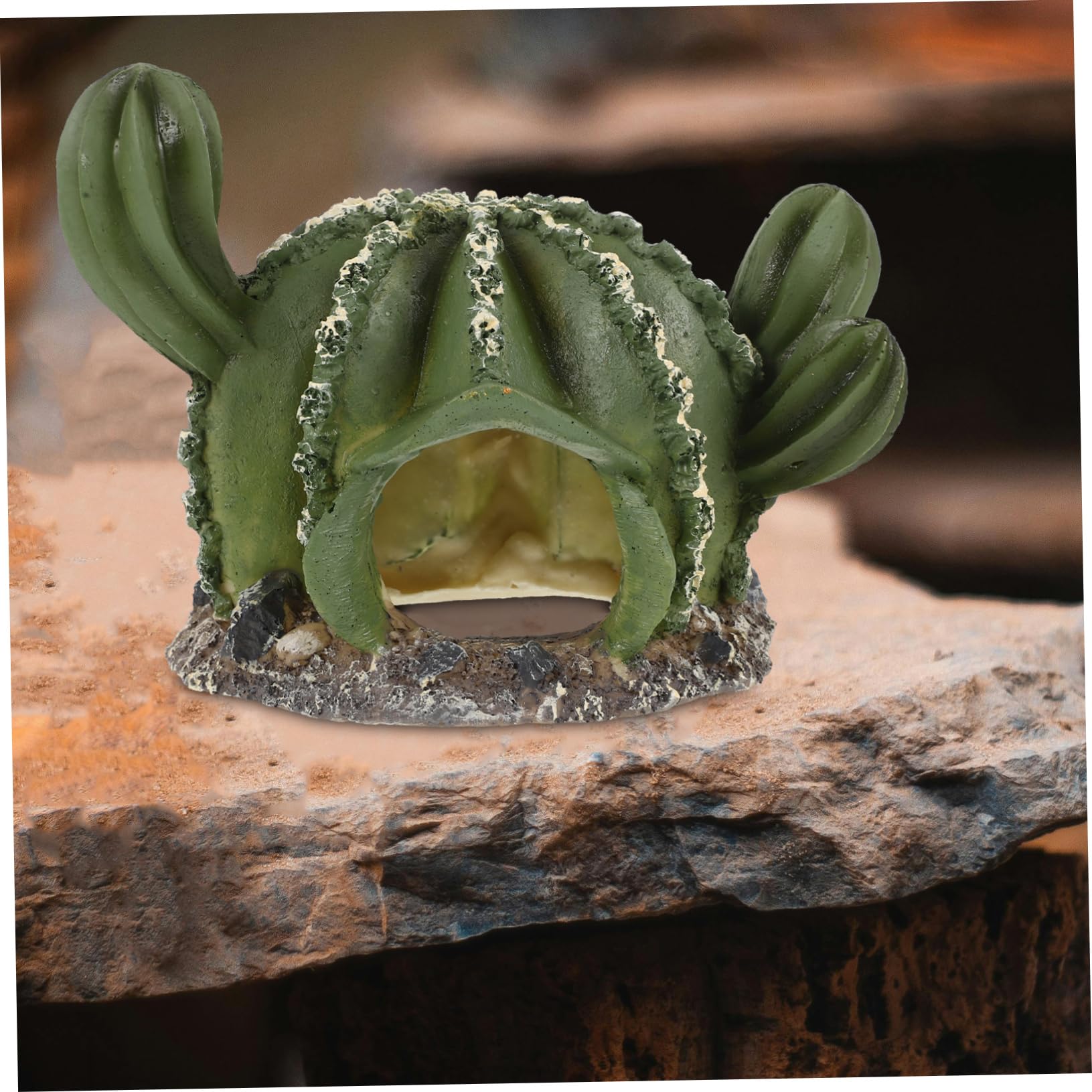 BESPORTBLE 3piezas Cueva para Reptiles Forma De Cactus Refugio Natural para Geckos Serpientes y Anfibios para Terrarios y