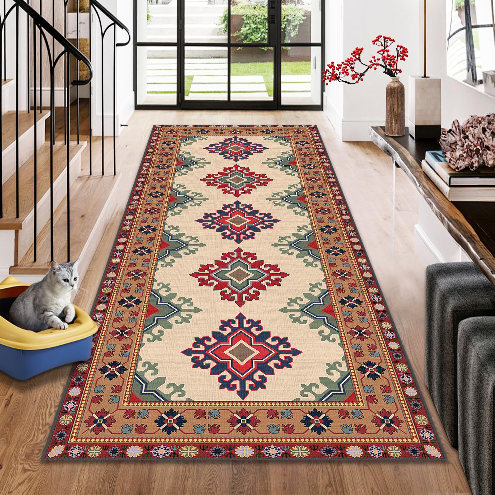 Extra Long Runner Rugs for Hallway Non Slip Carpet Absorbent Runner Rug Carpet Runners for Kitchen Hallway Runner Kitchen Rug Entrance Large Stair Runner Rug Machine Washable Door Mat 80 x 200 cm โ image 1