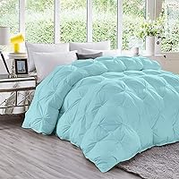 Vista 2 de Edredón de aspecto lujoso de 1500 hilos, plisado, alternativo, tamaño individual, 68 x 86 pulgadas, 1 edredón y 2 fundas de almohada, 27.64 oz/m²