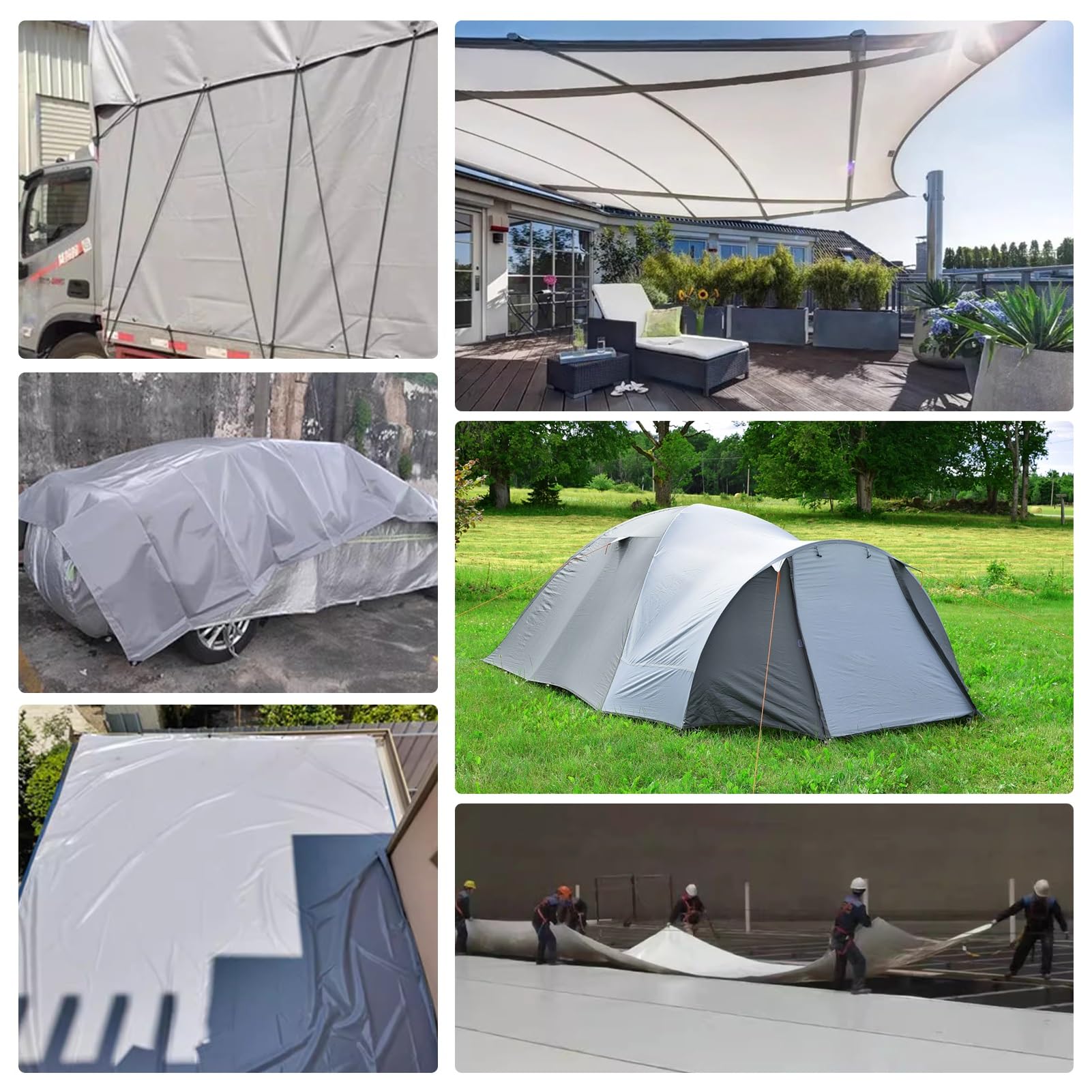 Telone con occhielli in metallo Telo impermeabile spesso Telo copri tenda da campeggio Telo multiuso Telo da terra - Personalizzabile(2x2m)