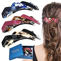 Vista 16 de Pasadores para el cabello para mujer, 3 pasadores grandes para cabello grueso, diseño francés con hermosas líneas, elegantes y elegantes, accesorios