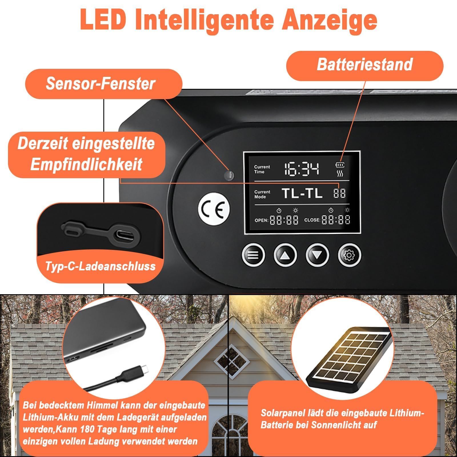 Cieex Automatische Hühnerklappe Aus Aluminium –  Produktbild-Vorschau 2